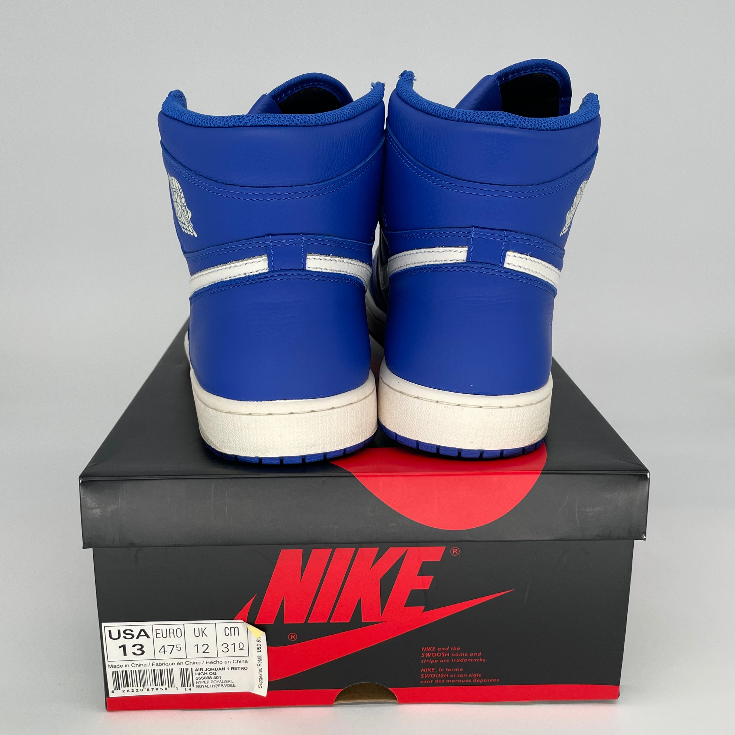 Air Jordan 1 Hyper Royal Men's Basketball Shoes Size 13 - Style 555088-401 | Retro Sneakers for Casual Wear & Street Fashion