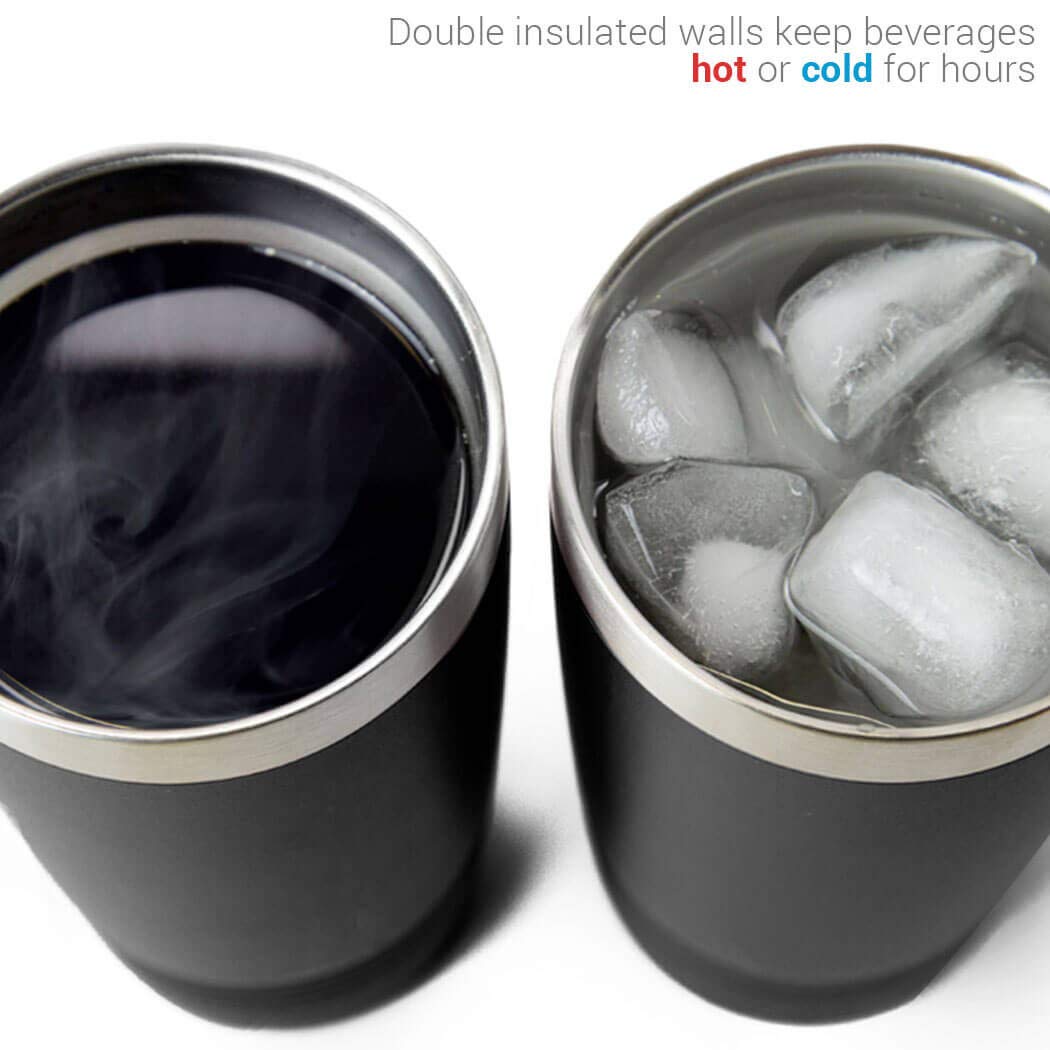 20oz Double Insulated Stainless Steel Tumbler for Running & Workouts - Leakproof Travel Mug with Lid - Perfect for Morning Jogging, Gym & Outdoor Activities - Black
