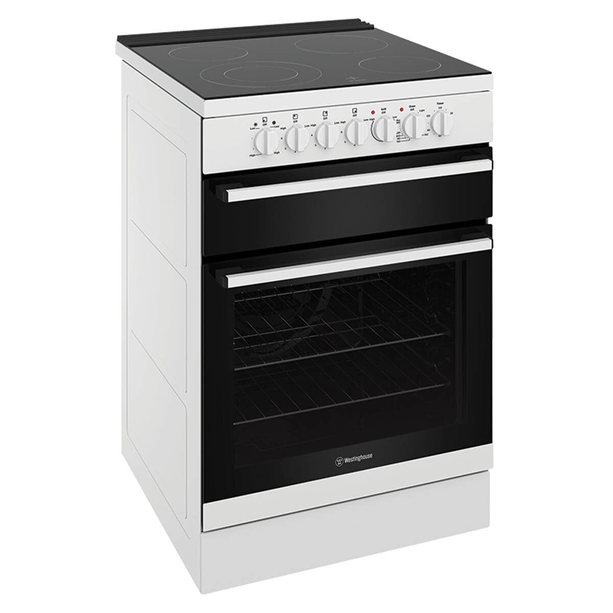 Westinghouse 60cm Freestanding Fan Forced Electric Oven and Stove Combo WFE642WCB - Perfect for Home Cooking, Baking, and Family Meals