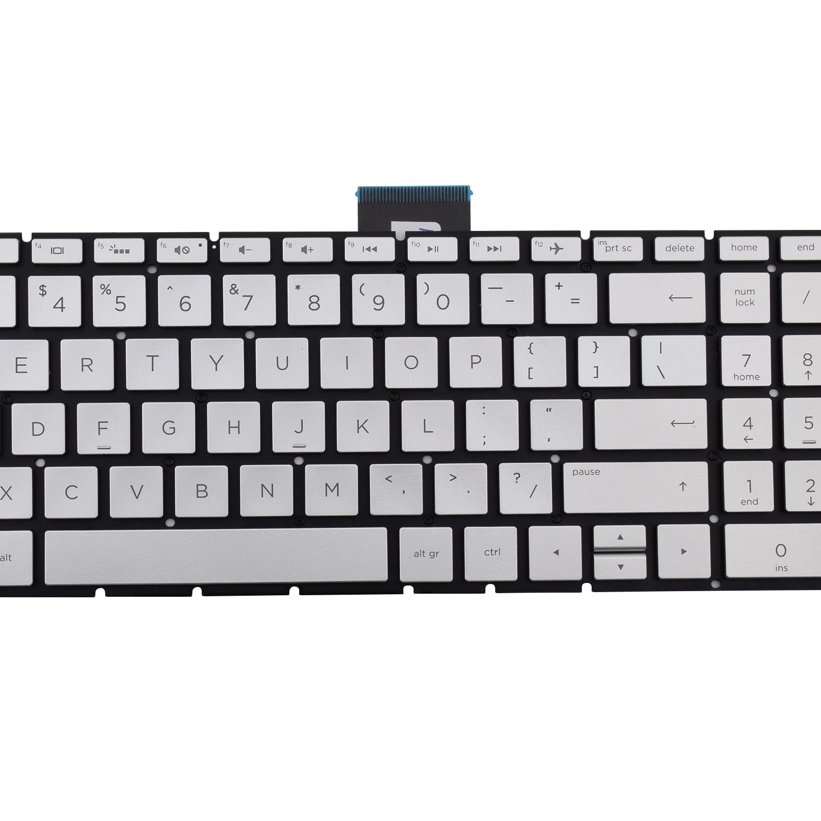 HP 15-BS 15-BP 15-BR 15-BW 15G-BR 15Q-BD 15Z-BW 17G-BR 15-RA 15-RB 17-BS Replacement Backlit Keyboard - Silver | Compatible with HP Laptops | Perfect for Typing, Gaming & Office Work