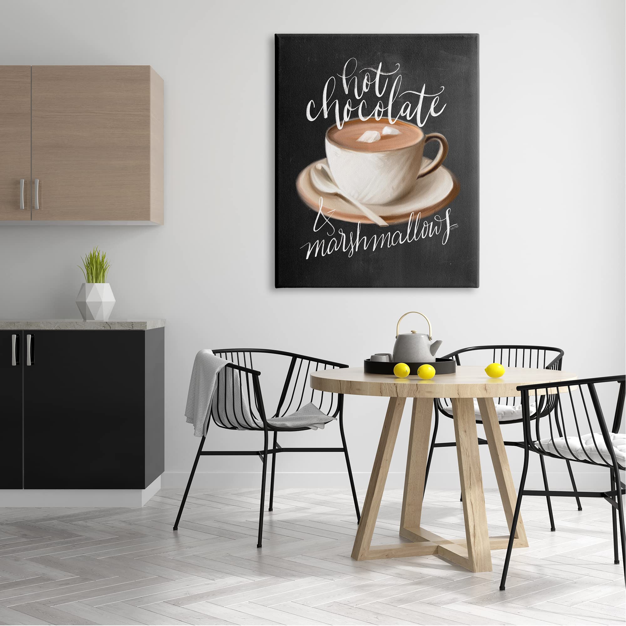 Stupell Industries Hot Chocolate Cozy Winter Beverage Calligraphy Cafe Sign - Handmade Wooden Wall Art for Coffee Shop, Kitchen & Home Decor | Perfect for Christmas, Winter Decorations & Gift Giving