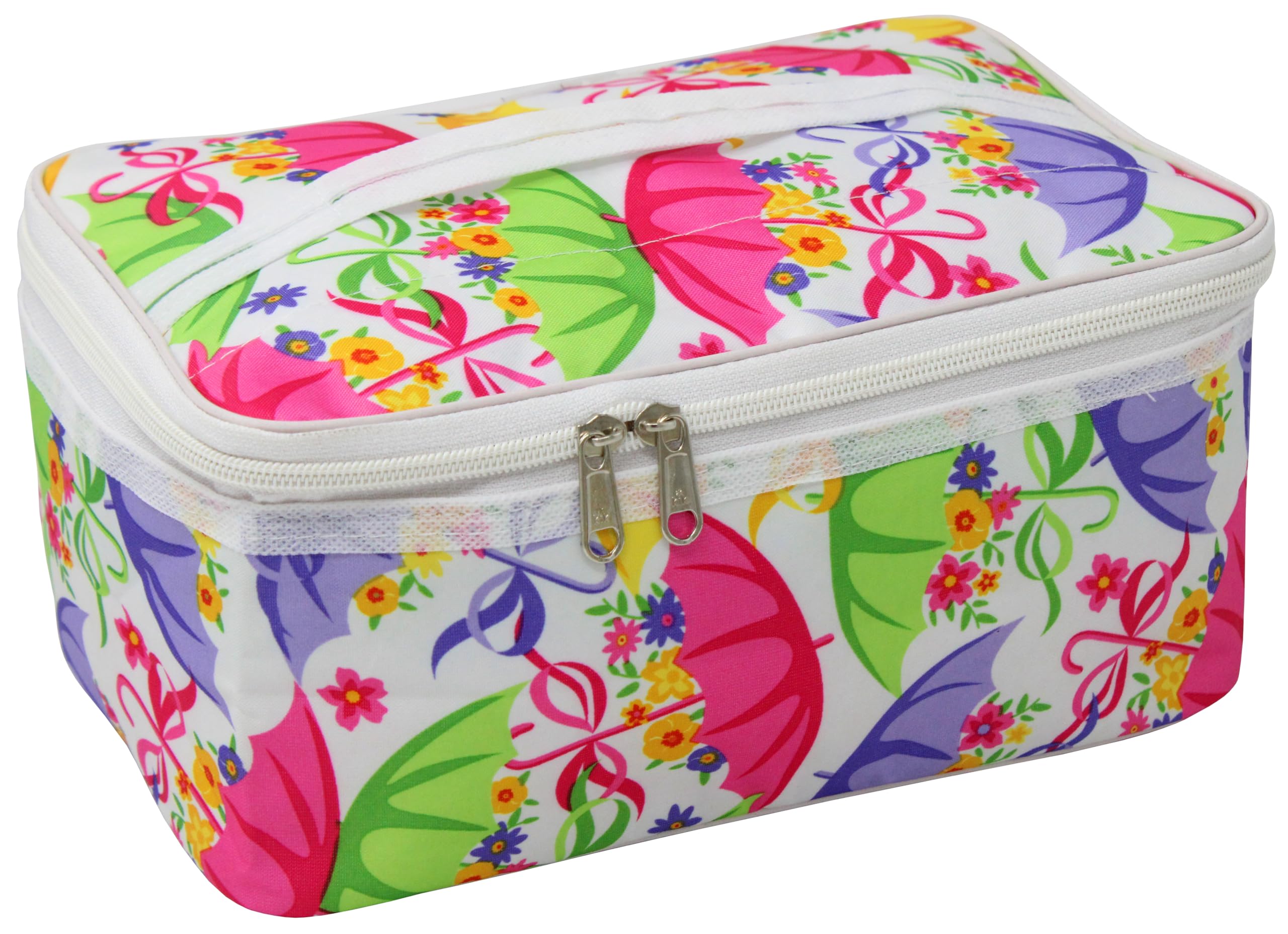 atorakushon® Fabric Women's Makeup Storage Box - Travel Vanity Cosmetic Organizer, Toiletry Bag & Jewelry Pouch (Multicolor, Pack of 1) | Perfect for Travel, Home Organization & Daily Use