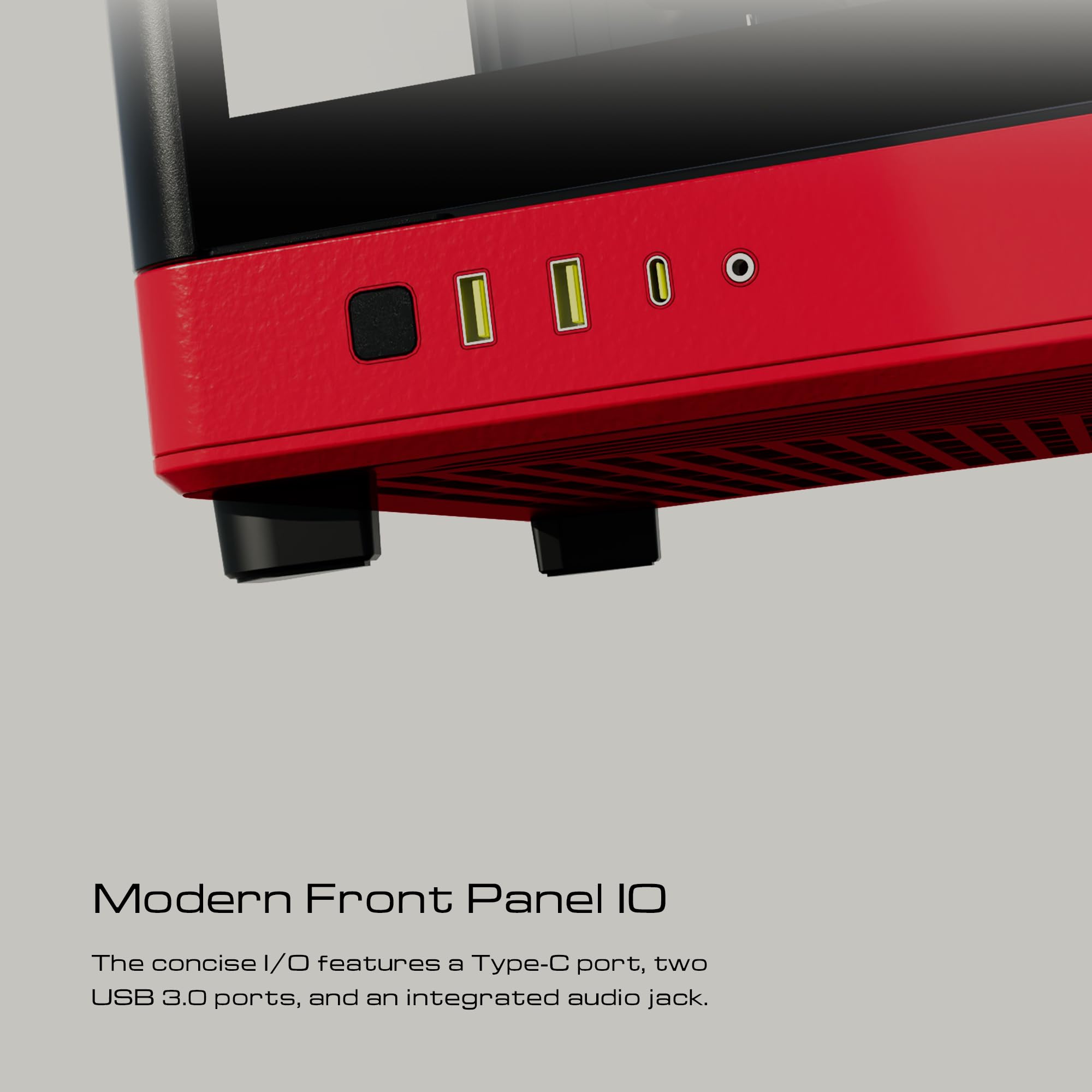 GAMDIAS NESO P1 Full Tower PC Gaming Case - EATX Support, Dual Chamber Design, Bidirectional Configuration, Tempered Glass Windows with Touch Opening - Red | Perfect for High-End Gaming Rigs & Custom PC Builds