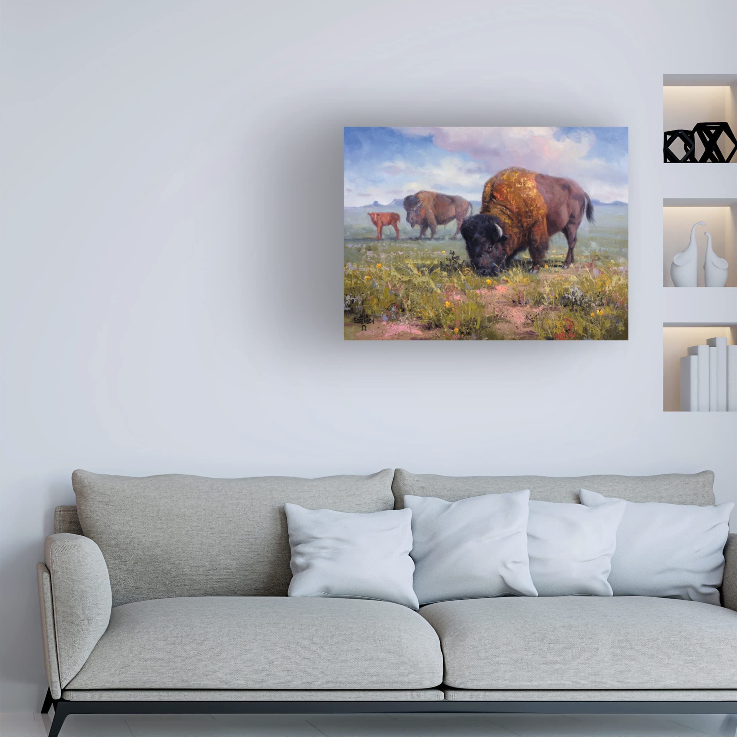 Jack Sorenson 'Family Outing' Canvas Wall Art Print - Modern Home Decor for Living Room, Bedroom & Office - Trademark Fine Art Collection