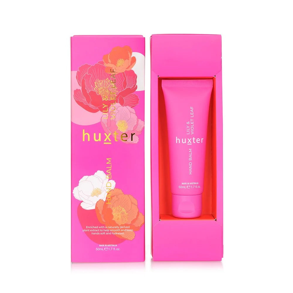Lily & Violet Leaf Hand Balm Gift Box - 50ml Moisturizing Hand Cream for Dry Skin - Perfect for Gifting, Travel & Daily Hydration