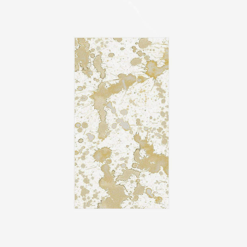 Caspari Splatterware Gold Napkins - Elegant Disposable Dinner Napkins for Parties, Weddings & Special Events - Premium Decorative Paper Napkins for Table Setting & Home Decor