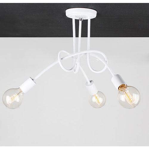 Modern Minimalist 3-Head Ceiling Light Fixture - White Metal Chandelier for Bedroom, Study Room, Kids & Teens Room - Perfect for Girls & Boys Dorm Decor, Cozy Reading Nook Lighting