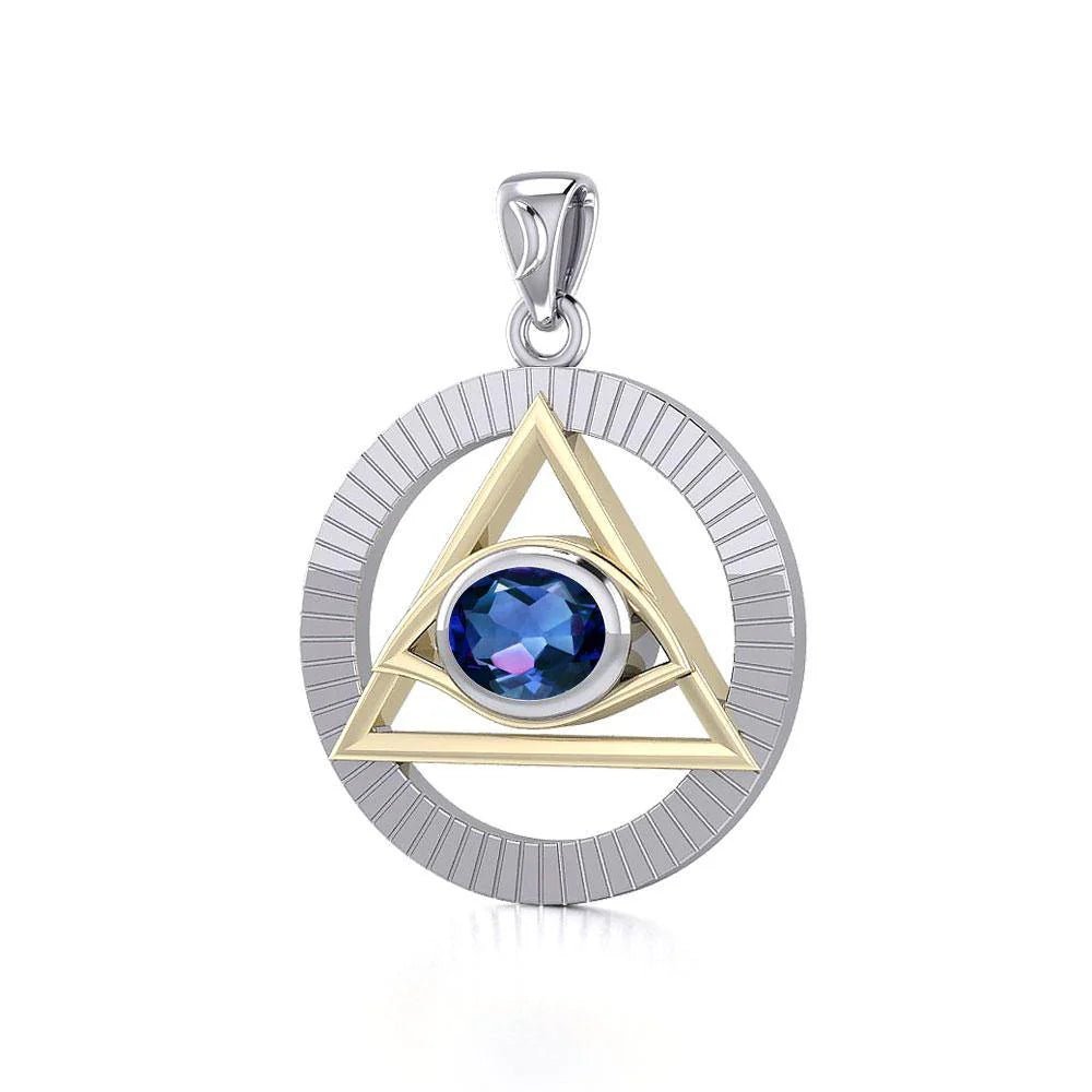 Clarity & Strength Pyramid Pendant Necklace - Sobriety Symbol Jewelry for Recovery & Meditation (MPD5297) | Perfect for AA Meetings, Spiritual Healing & Mindful Gifting