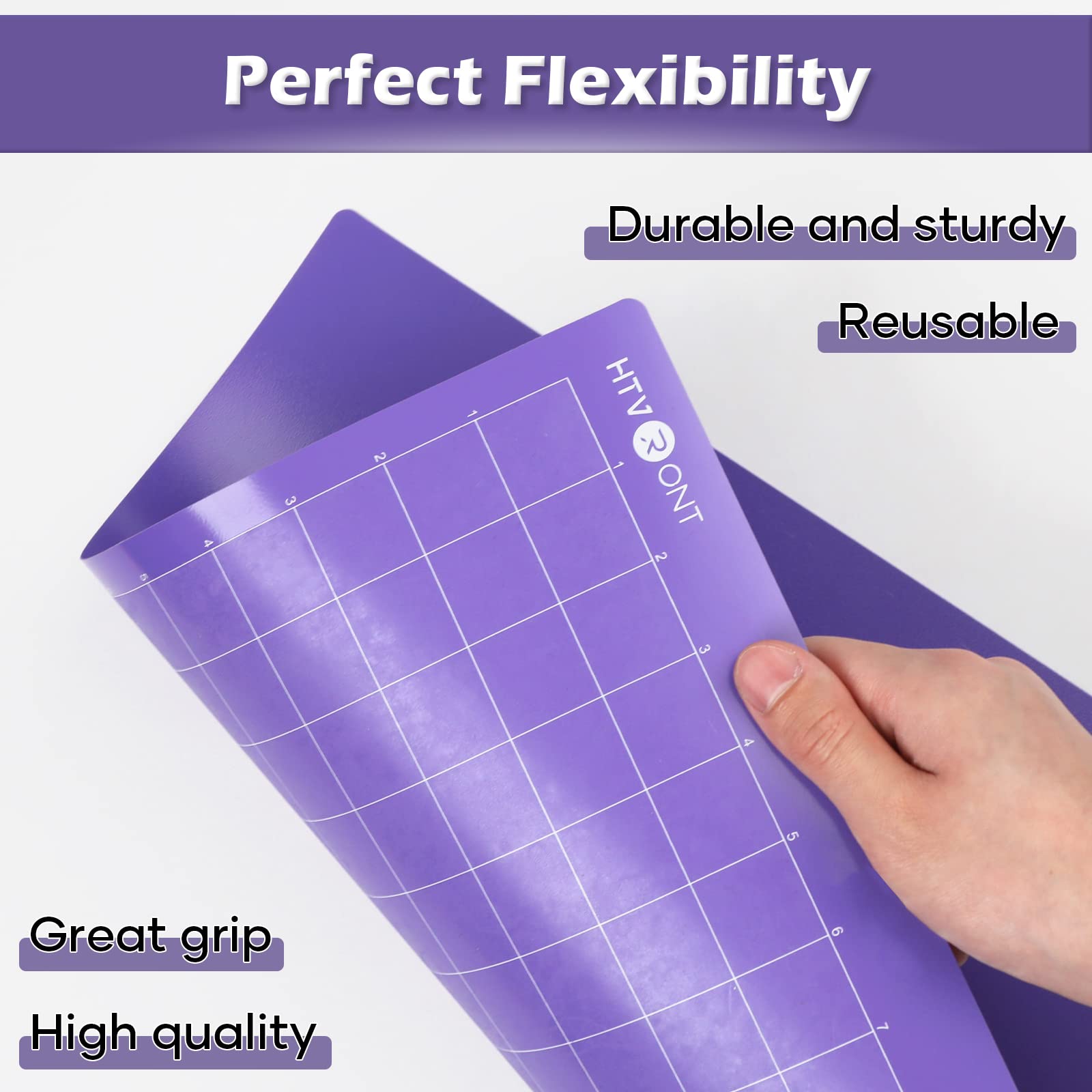HTVRONT Strong Grip Cutting Mats 12x12 for Cricut Maker 3, Maker, Explore 3, Air 2, Air, One - 2 Pack Purple Sticky Replacement Mats for DIY Crafts, Vinyl Cutting, and Scrapbooking Projects