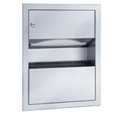 Bradley 229 Recessed Paper Towel Dispenser with Built-in Waste Receptacle - Space-Saving Commercial Restroom Solution for Offices, Hospitals & Public Washrooms