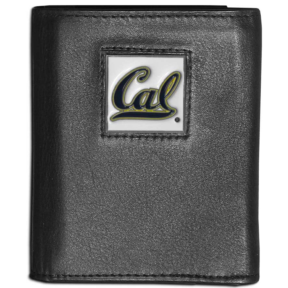 Siskiyou Sports NCAA Genuine Leather Tri-Fold Wallet for Men - Slim Bifold Credit Card Holder with ID Window - Perfect for College Fans, Everyday Carry & Gifts