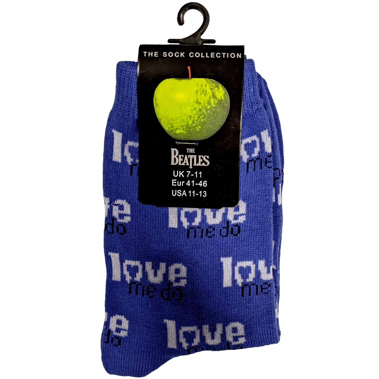 The Beatles Socks for Men - Love Me Do Blue Music Band Novelty Crew Socks - Perfect Gift for Beatles Fans & Music Lovers - Great for Concerts, Gifts, and Everyday Wear