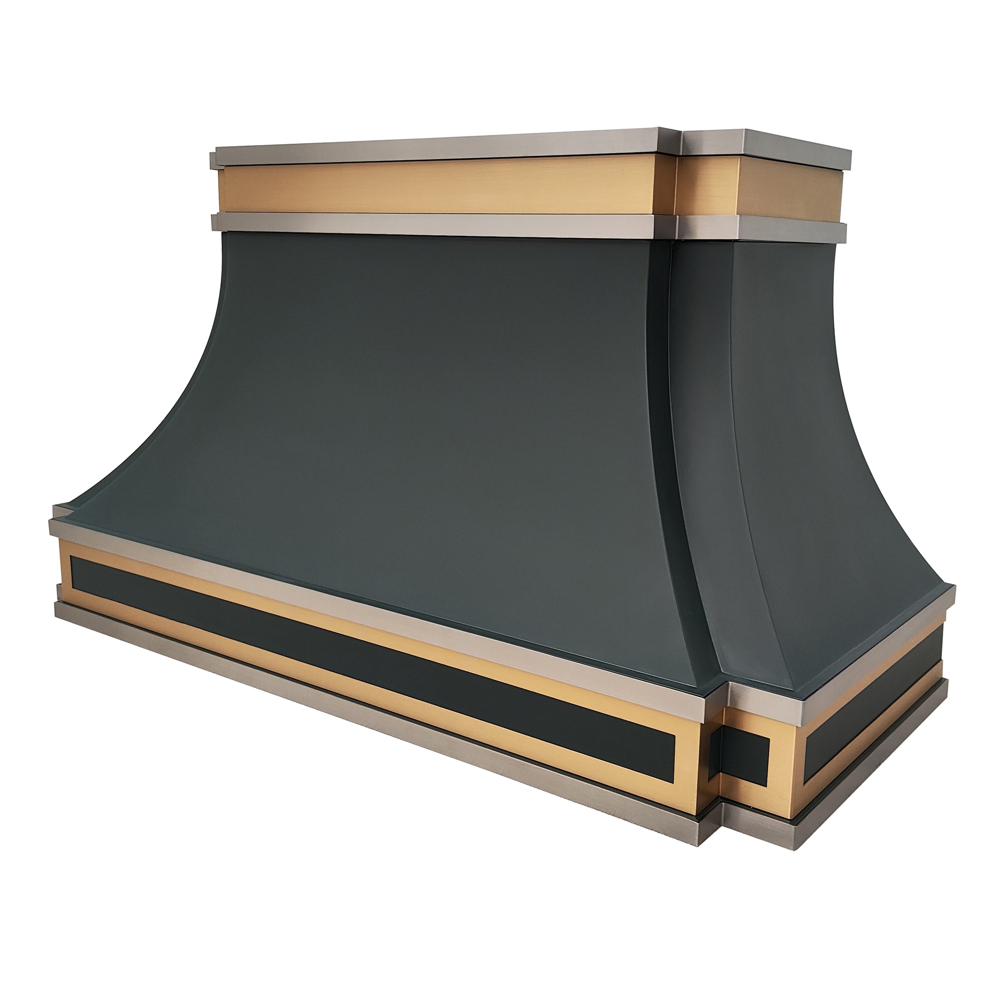Premium RHM Black Stainless Steel Range Hood - Custom Curved Design SH33 C7BC for Modern Kitchen Ventilation | Perfect for Home Chefs & Open-Concept Kitchens