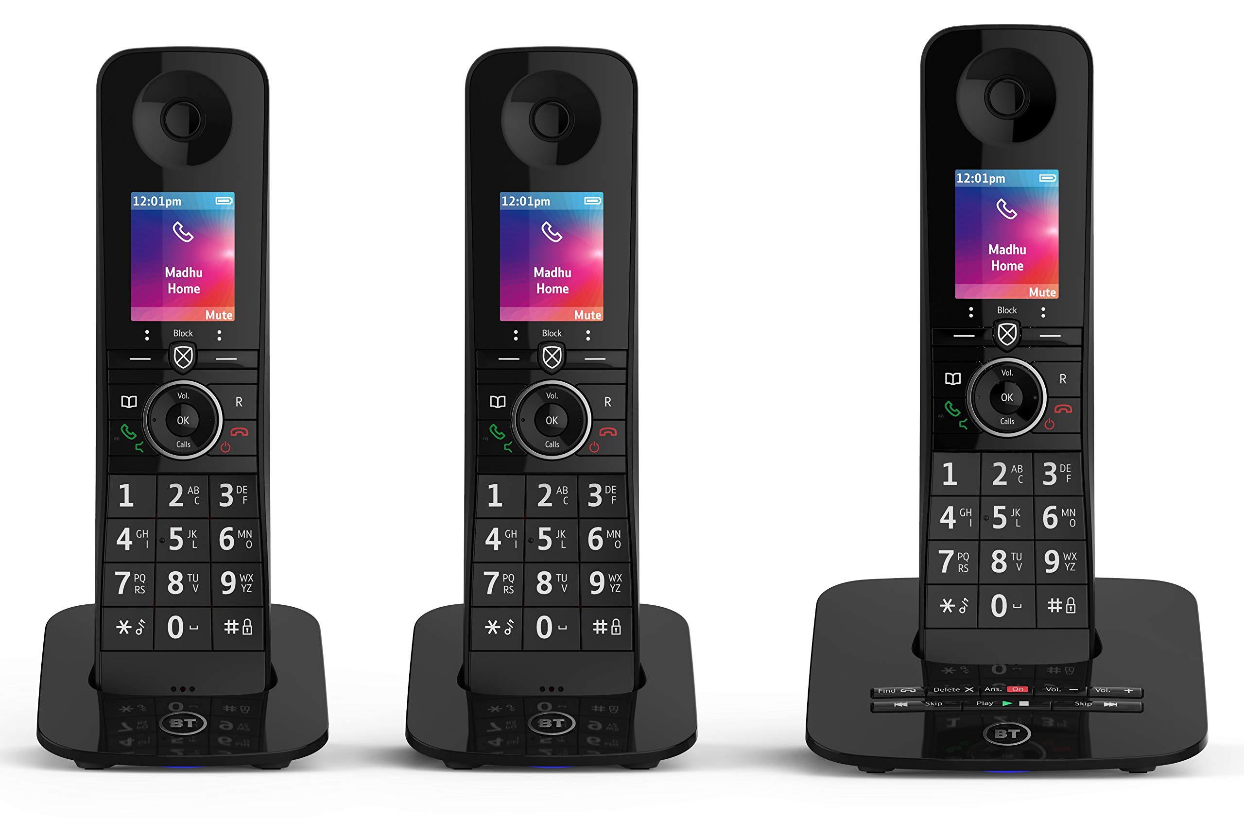 BT Premium Cordless Home Phone with 100% Nuisance Call Blocking, Mobile Sync, Answering Machine & 3 Handsets - Ideal for Home Office, Elderly Care & Family Communication