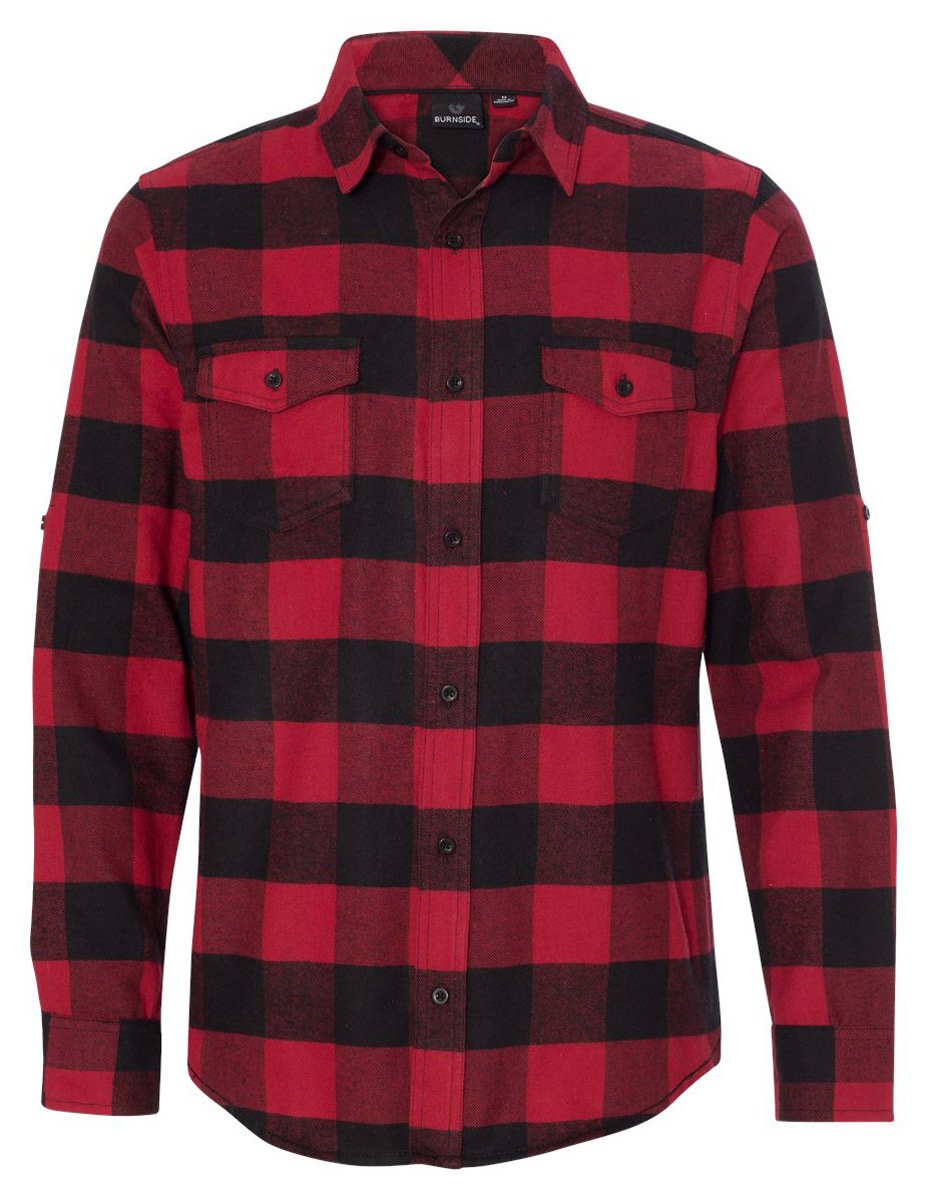 Burnside Men's Yarn-Dyed Long Sleeve Flannel Shirt - Soft Plaid Button Down for Casual Wear & Outdoor Activities | Fall Winter Fashion Essential