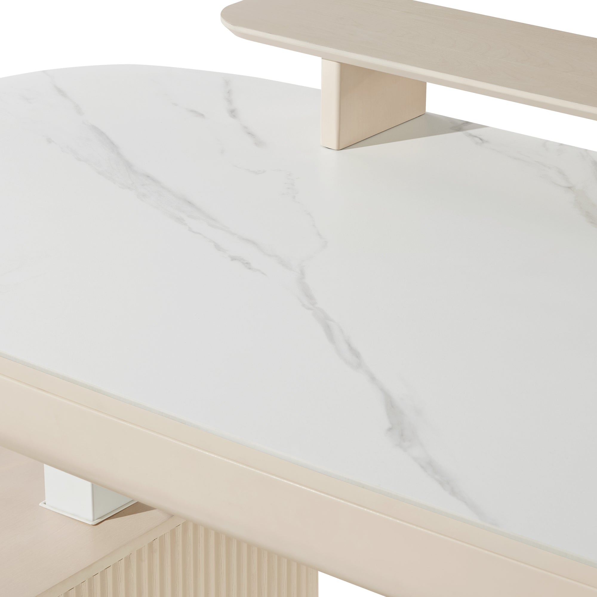Premium Opal Oval Executive Standing Desk with Storage - 66