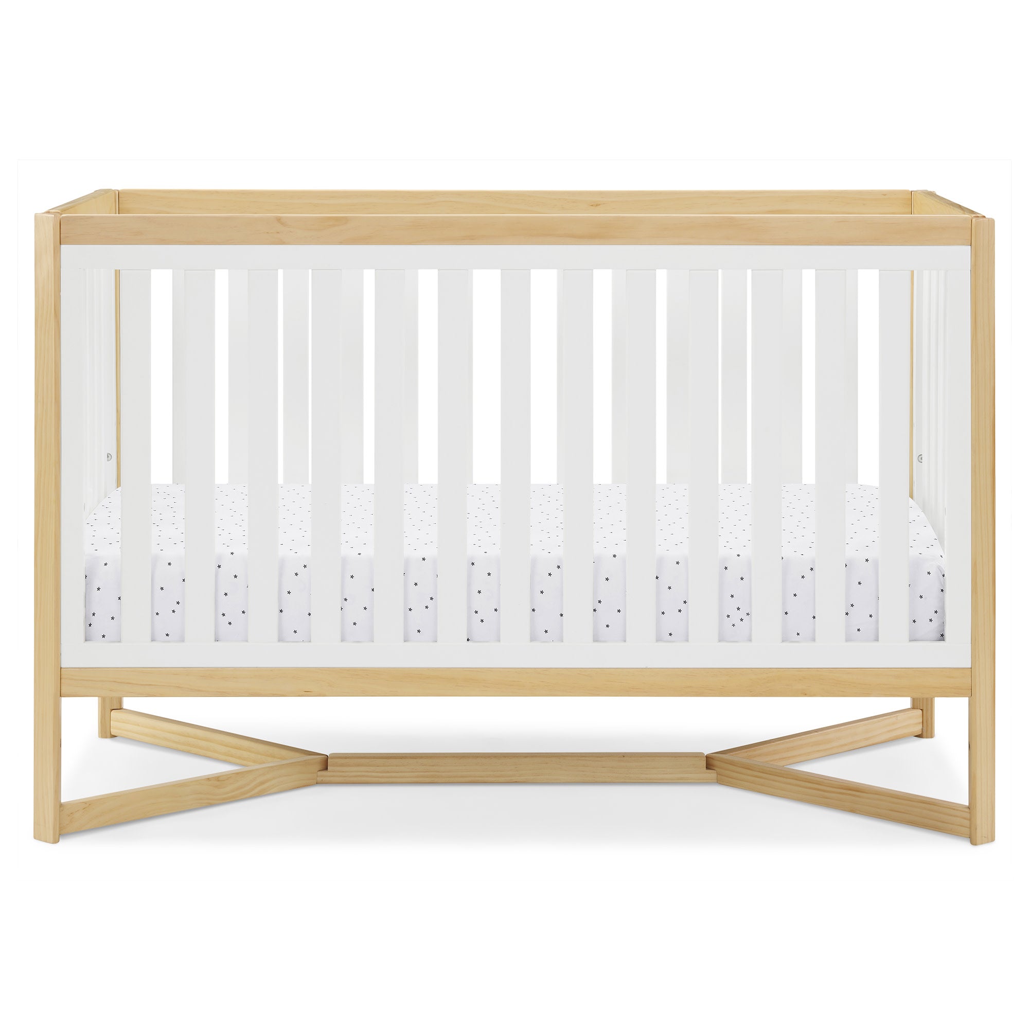 Tribeca 4-in-1 Convertible Baby Crib - White Nursery Furniture for Newborn to Toddler Bed - Perfect for Modern Nursery Rooms & Daycare Centers