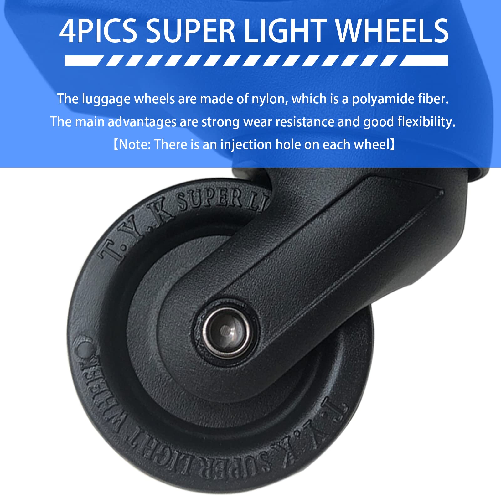 Replacement Luggage Wheels for Suitcases - 2 Pack Spinner Wheels Kit for Tourister Travel Trunk & Roller Suitcases | Durable Caster Wheels for Smooth Traveling & Airport Use