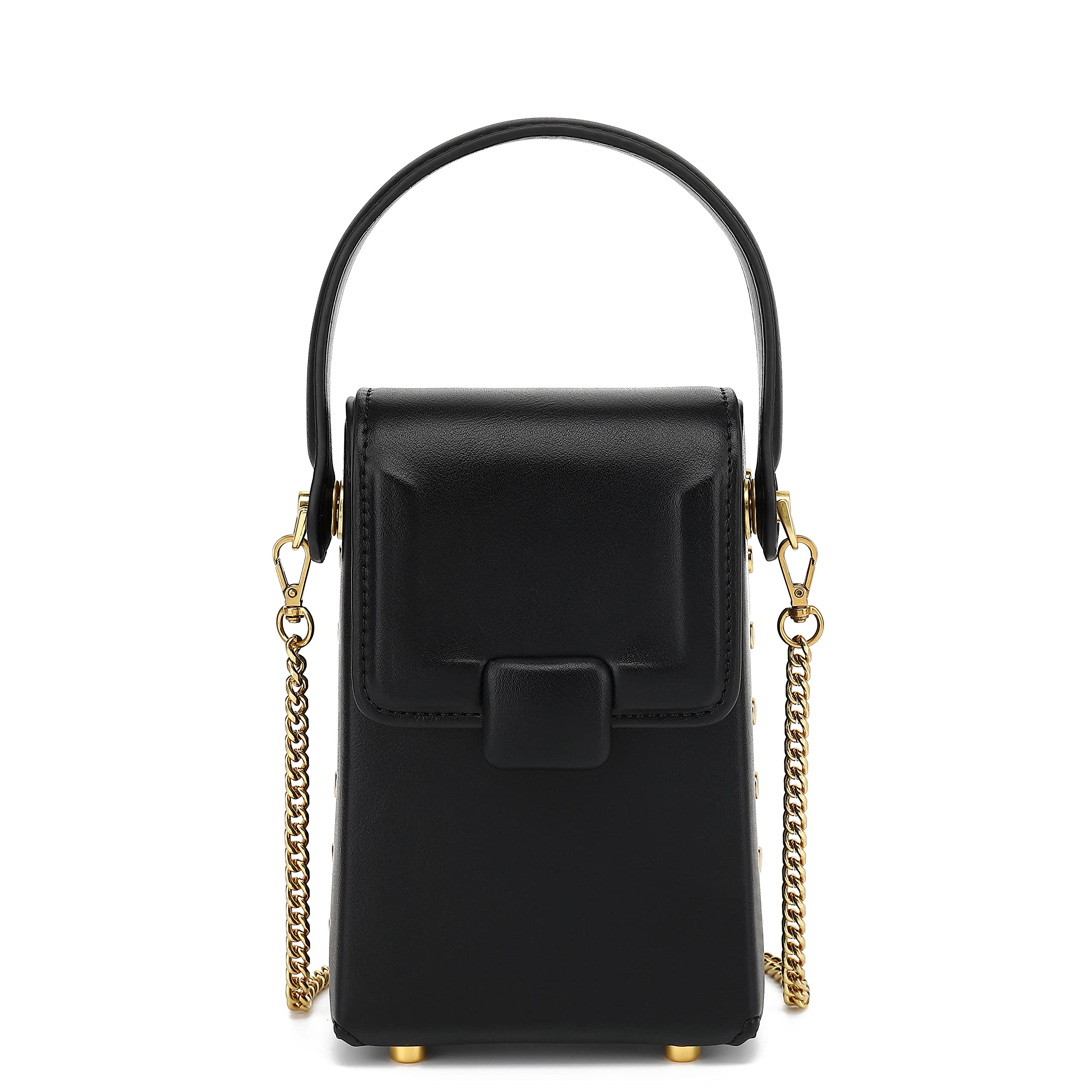 Scarleton Women's Crossbody Bag with Top Handle - Stylish Phone Pouch & Studded Wallet Purse (H210501, Black) - Perfect for Everyday Use, Travel, and Night Out