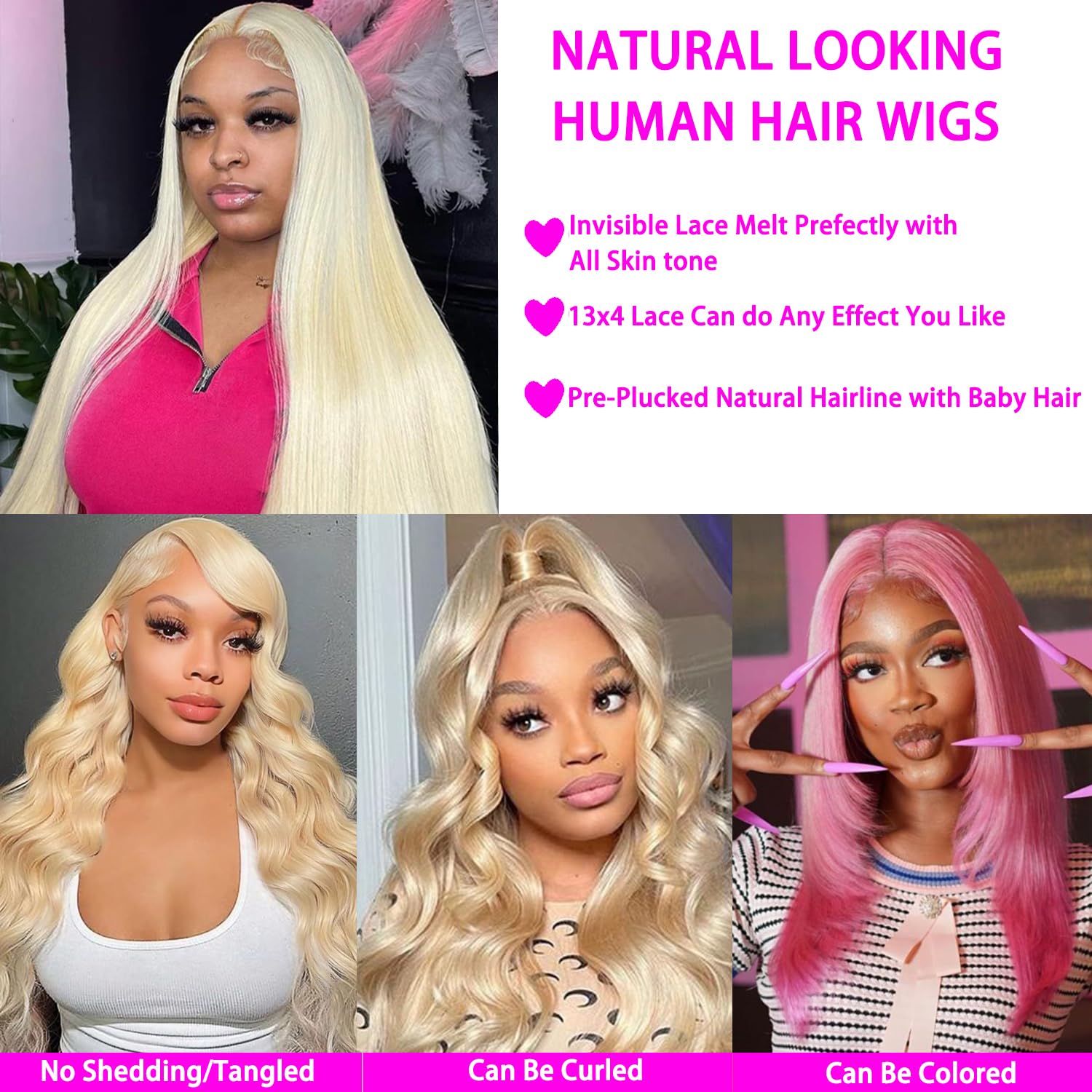 28 Inch 613 Blonde Lace Front Wig - 180% Density Human Hair with 13x4 HD Transparent Lace, Pre-Plucked Baby Hair & Glueless Design for Natural Look | Perfect for Cosplay, Daily Wear, and Special Occasions