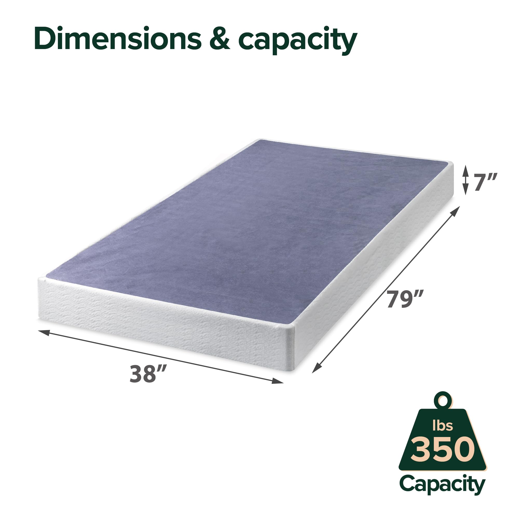 ZINUS 7 Inch Metal Smart Box Spring - Twin XL Size Mattress Foundation with Sturdy Steel Frame | Quick & Easy Assembly | Perfect for Bedrooms, Guest Rooms & Dormitories