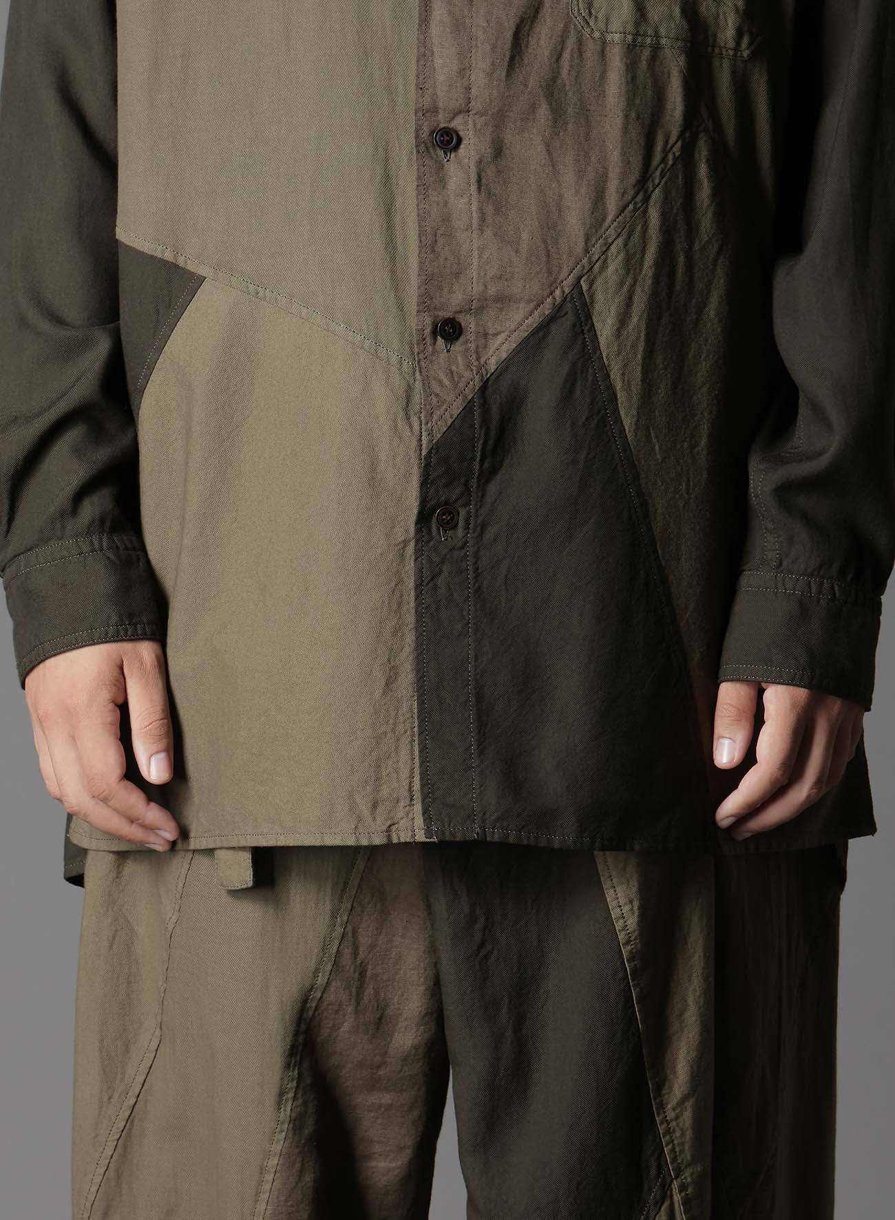 Cubism Patchwork Product Dyed Switching Shirt – Stylish & Unique Casual Wear for Men & Women | Perfect for Street Fashion, Art Lovers & Everyday Outfits