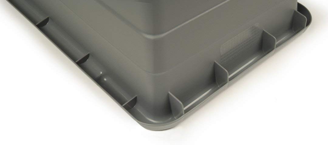 ULTRASOURCE Food-Grade Bus Totes & Meat Lugs Set (4 Containers with Matching Lids, Gray) - NSF Approved for Commercial Kitchens, Butcher Shops & Food Processing