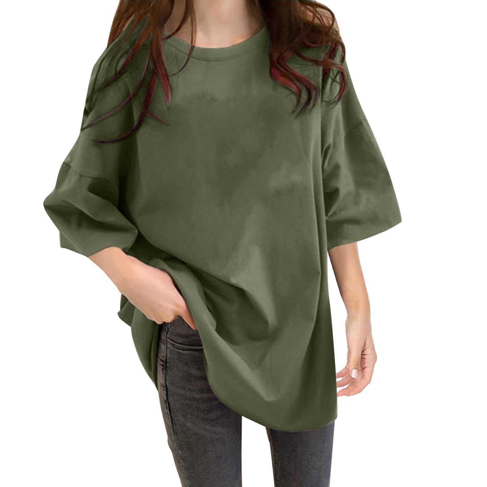 Women's Casual Round Neck Short Sleeve Loose Fit T-Shirt - Soft Cotton Daily Wear Tunic Top (Black) - Perfect for Work, Weekend & Summer Outfits