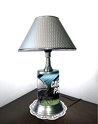 Carolina Panthers Team Logo Table Lamp with Shade - Decorative LED Night Light for Bedroom, Living Room, Office & Game Room Decor