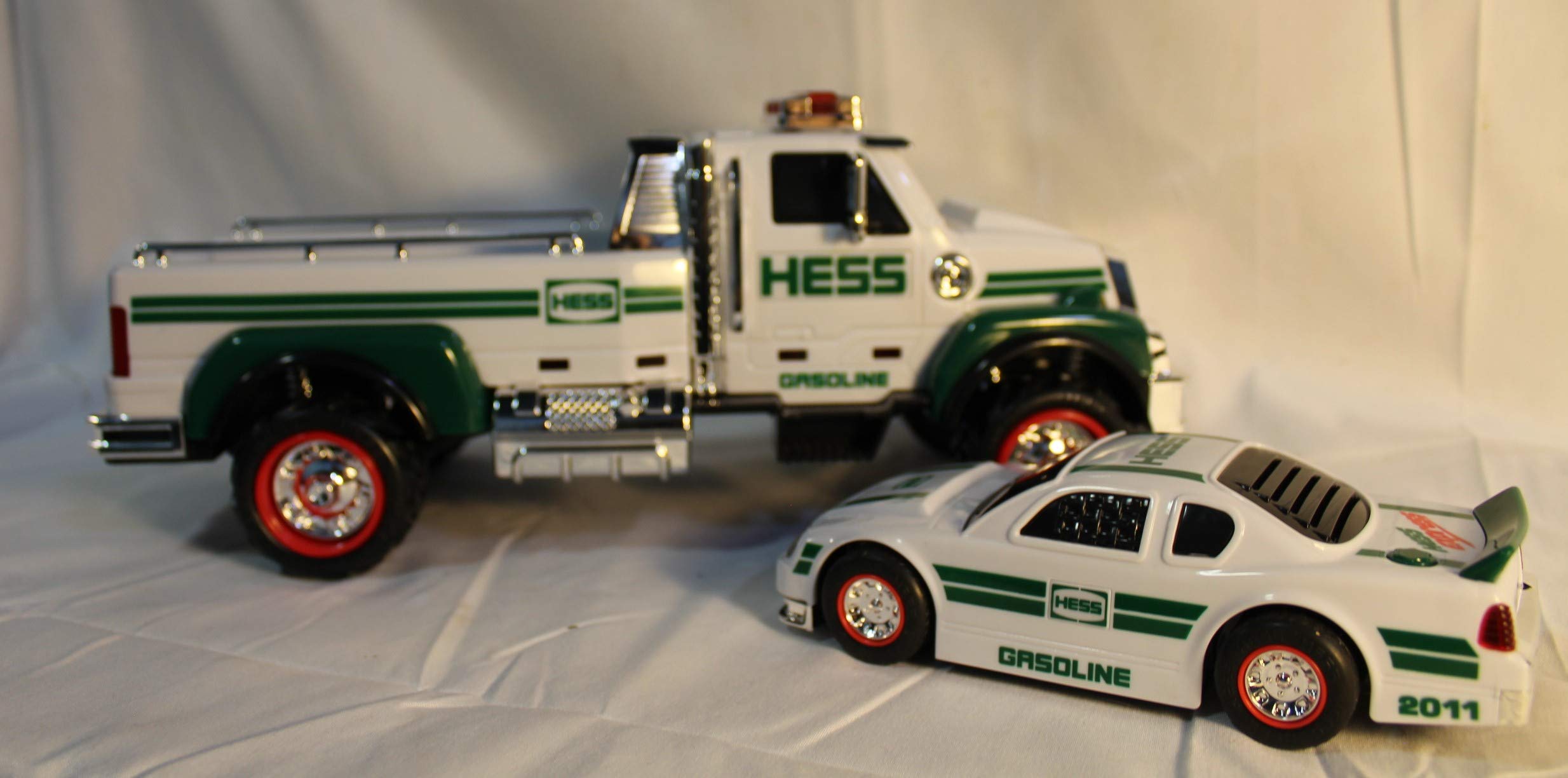 Hess 2011 Collectible Toy Truck and Race Car Set - Vintage Diecast Vehicles for Kids and Collectors - Perfect for Playtime, Display, and Holiday Gifts
