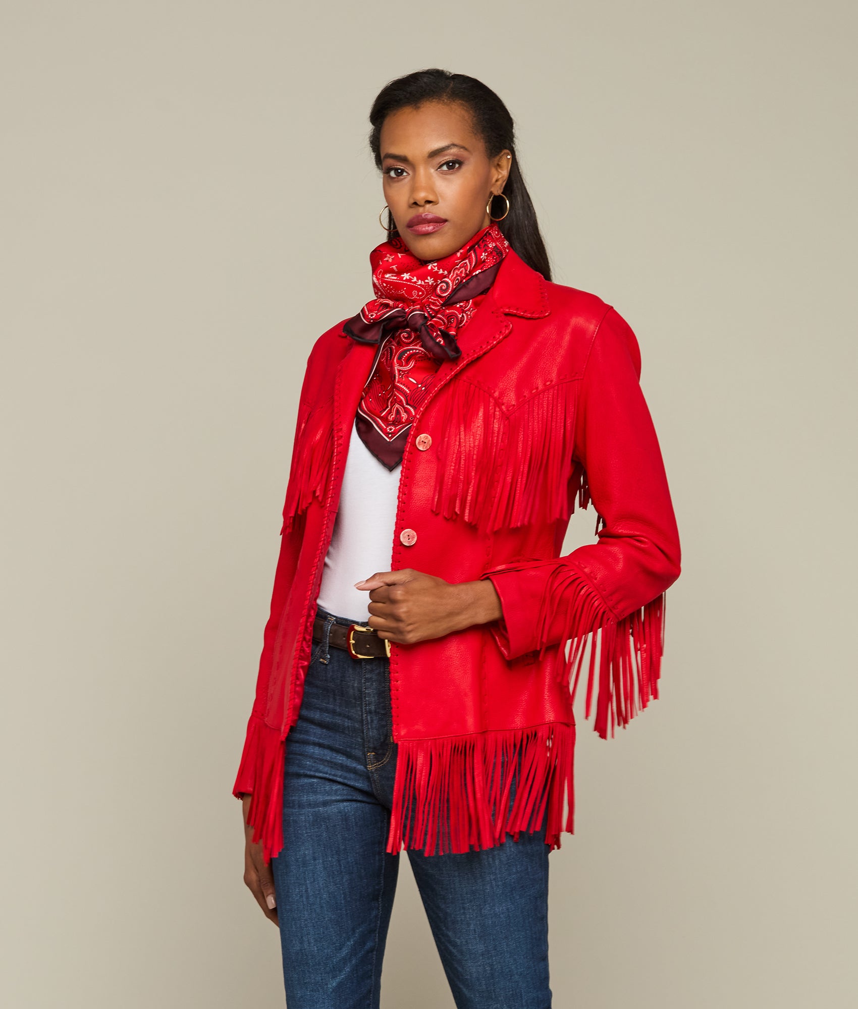 Stylish Red Fringe Jacket for Women - Trendy Boho Outerwear for Parties, Concerts & Festivals | Fashionable Fall & Winter Coat