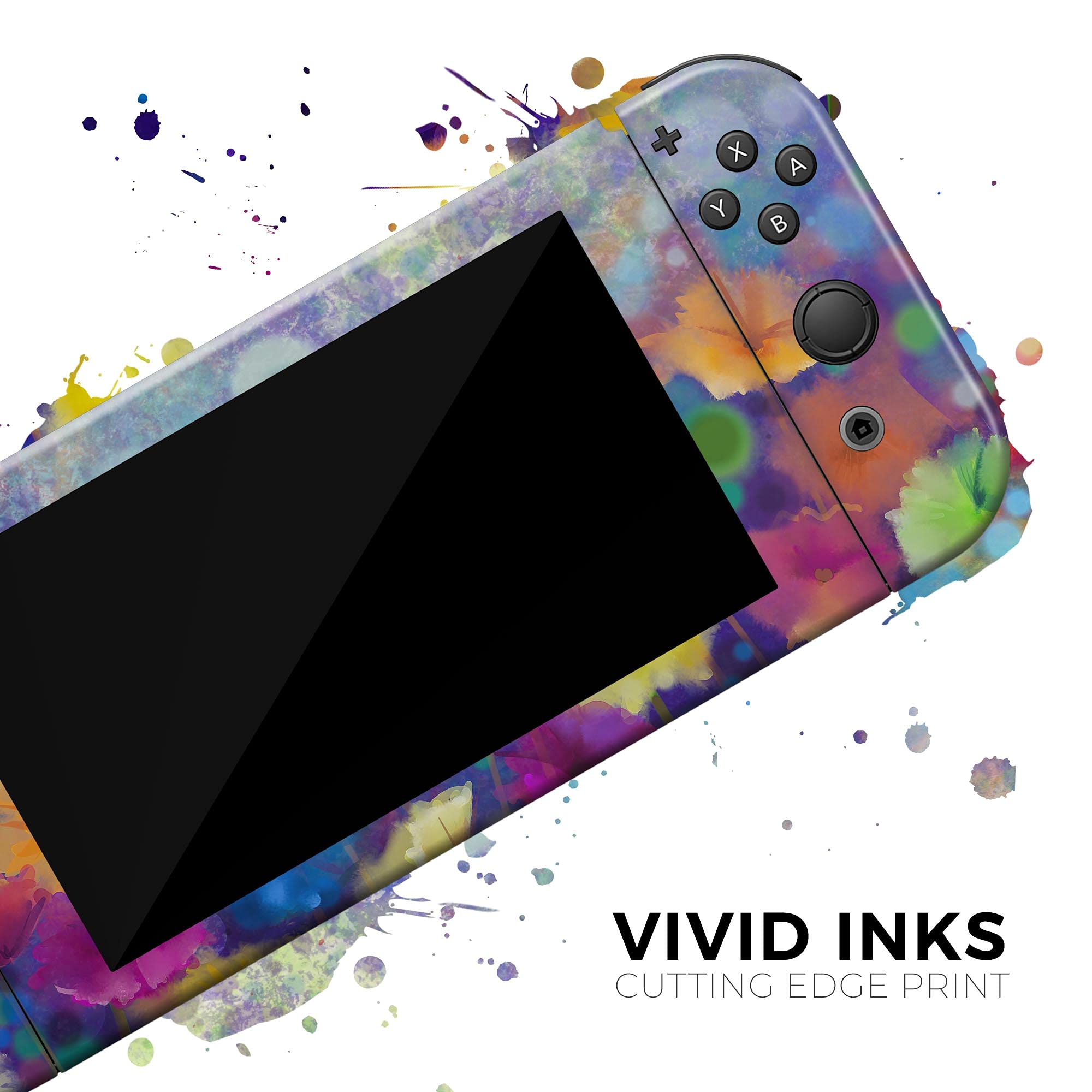 Nintendo Switch Dock Skin Decal - Scratch-Resistant Removable Vinyl Wrap Cover with Abstract Flower Meadow Design | Protective Cover for Gaming Setup & Home Decor