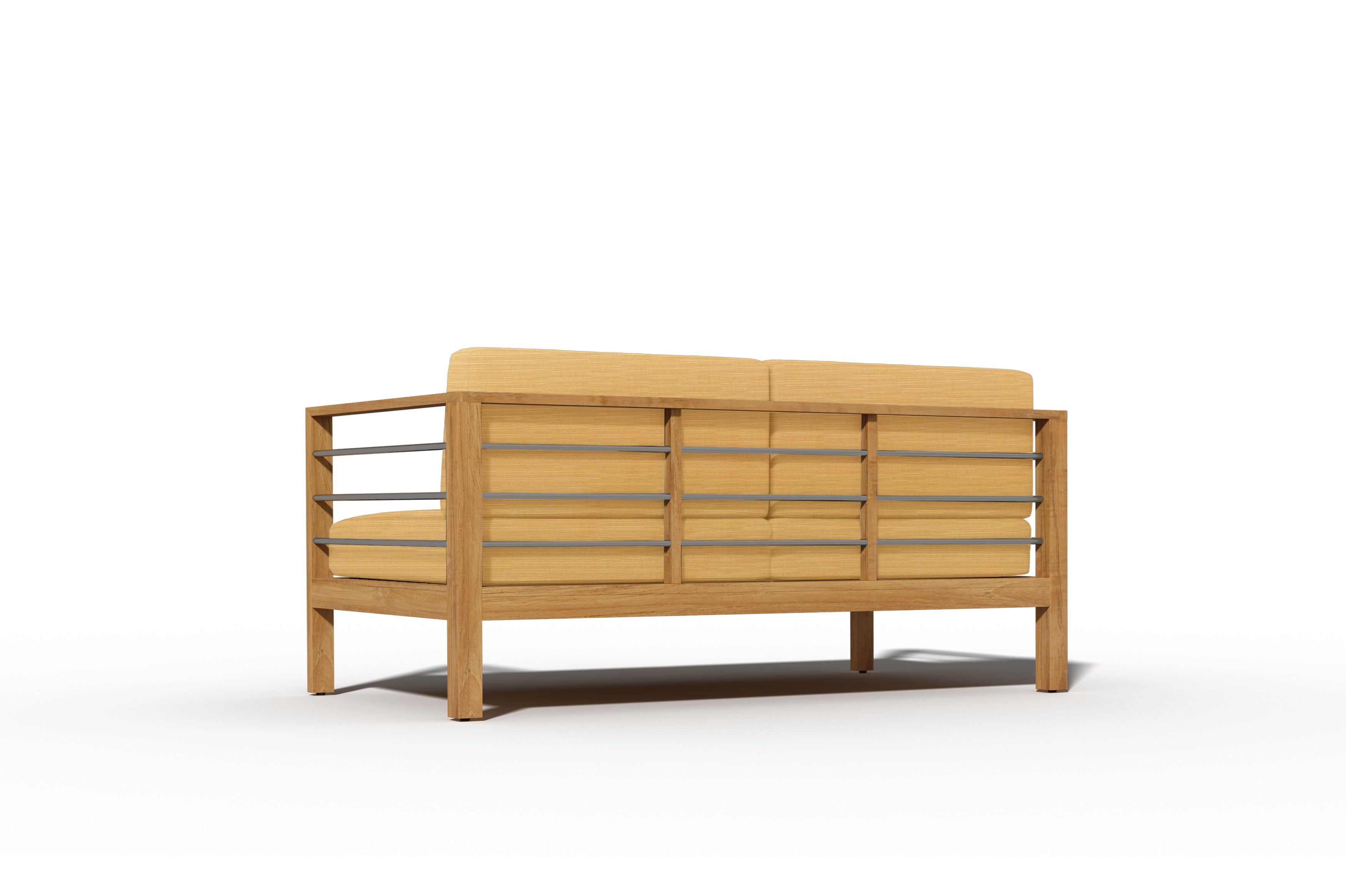 Leon 4-Piece Teak Outdoor Patio Deep Seating Set with Sunbrella Dupione Cornsilk Cushions - Perfect for Backyard, Garden & Poolside Relaxation