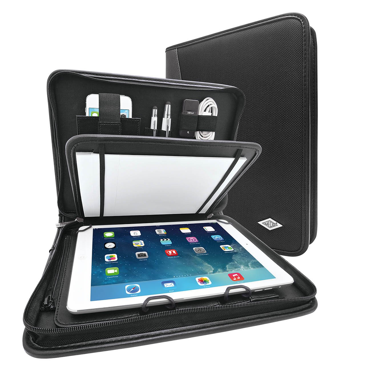 Elegance A5 Tablet Organizer with Universal Holder - Fits 9.7 to 10.5 Inch iPad, Samsung Galaxy Tab | Perfect for Office, School & Travel Document Storage