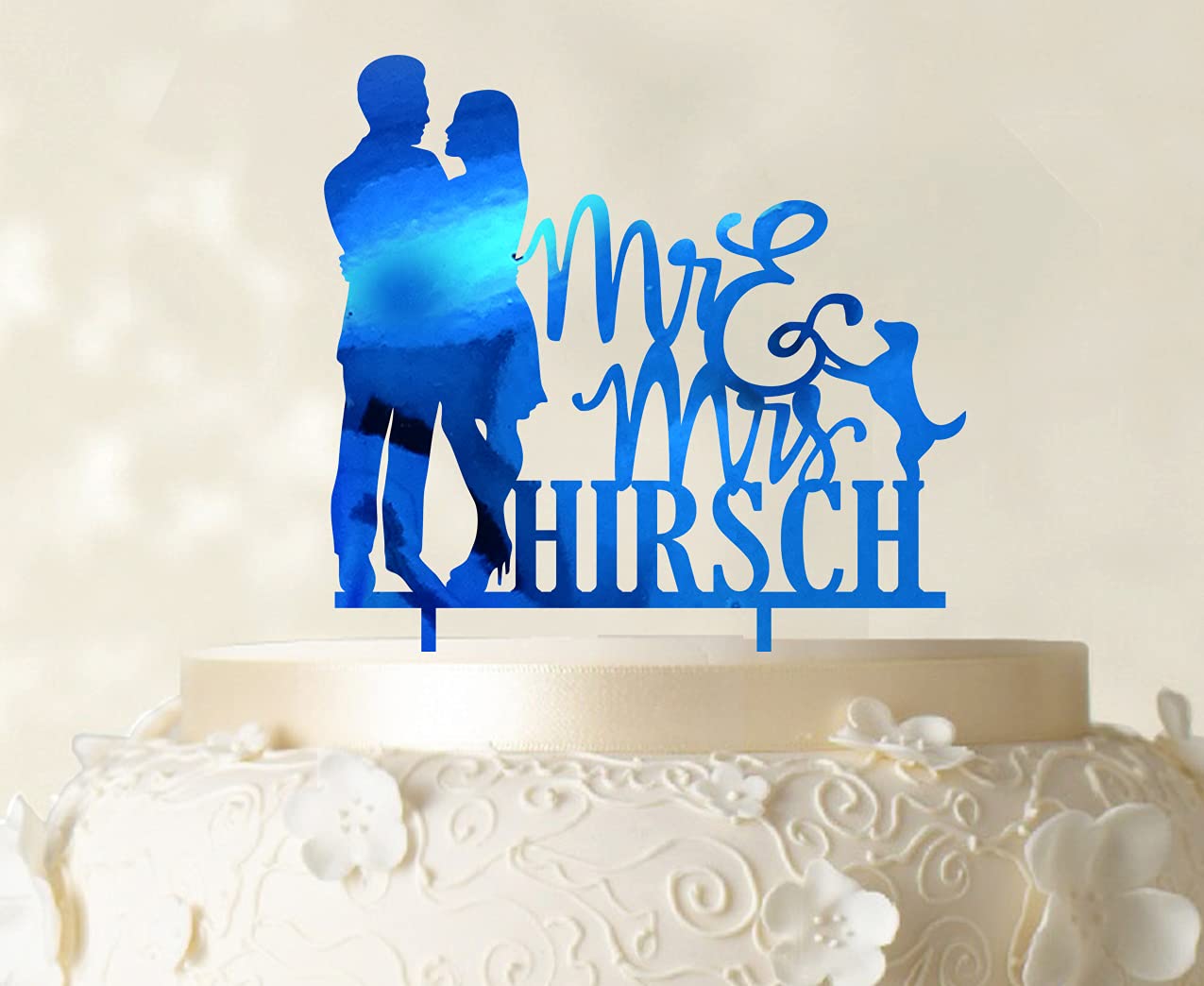 Personalized Mr & Mrs Wedding Cake Topper - Custom Couple Cake Decor (6-7 Inches Wide, Multiple Color Options) for Wedding, Anniversary & Special Occasion Cakes