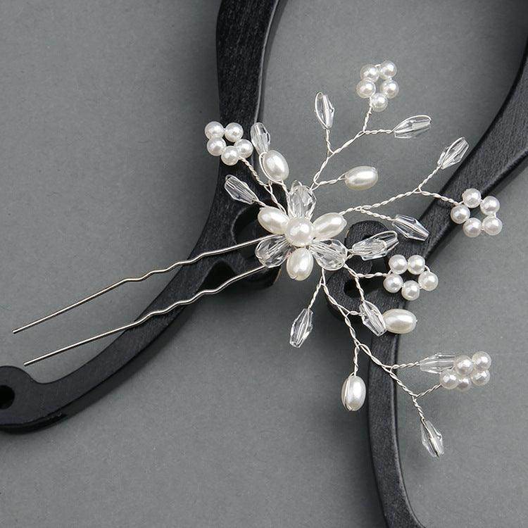 Elegant Pearl Bridal Headpiece with White Crystals - Wedding Hair Accessories for Brides, Bridesmaids & Prom - Perfect for Weddings, Formal Events & Special Occasions