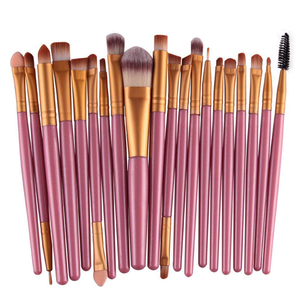 20-Piece Professional Makeup Brush Set - Powder, Foundation, Eyeshadow, Eyeliner & Lip Brushes - Premium Cosmetic Brush Kit (Black) - Perfect for Makeup Artists, Beginners & Travel Beauty Essentials