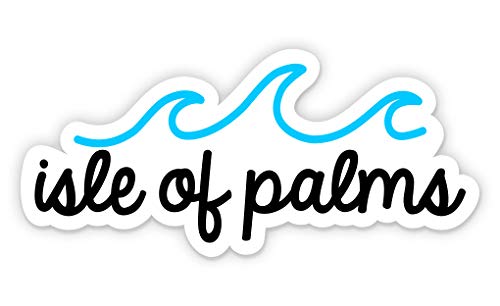 Squiddy Isle of Palms Vinyl Sticker - Waterproof Decal for Phone, Laptop, Water Bottle, Cooler (2.5 Inch Wide) - Perfect for Travel, Beach Trips & Personalizing Your Devices