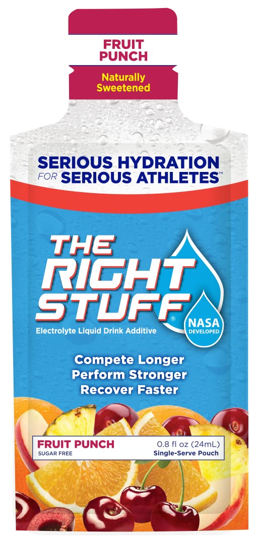 The Right Stuff Electrolyte Drink Concentrate - 10 Pouch Box - Fruit Punch Flavor | Hydration Boost for Athletes, Workouts & Outdoor Activities