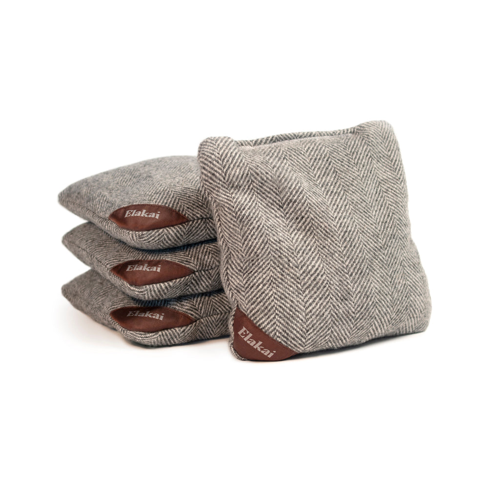Premium Herringbone Cornhole Bags Set - Regulation Size 6
