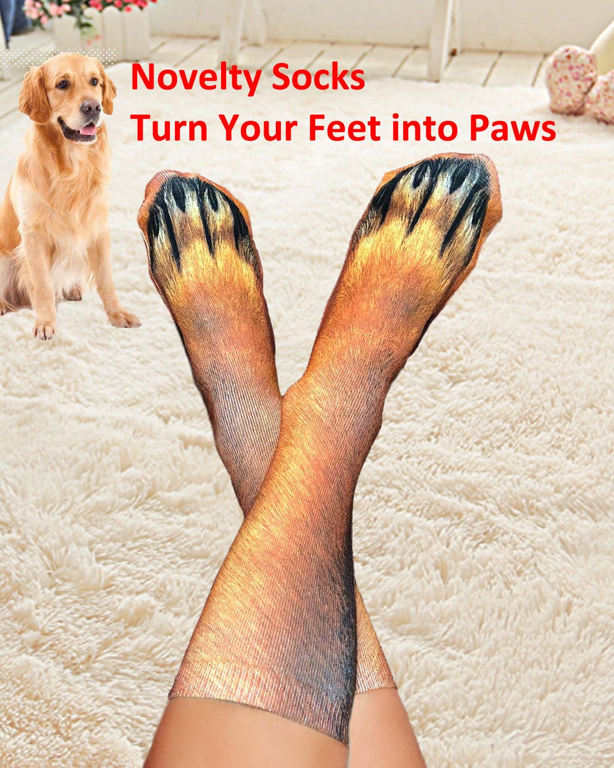 Funny Animal Paw Socks - Cute Novelty Gift for Men, Women, Teens & Girls - Perfect for Birthday, Christmas, White Elephant & Gag Gifts - Cozy Stocking Stuffers for Pet Lovers & Animal Enthusiasts - Great for Parties, Secret Santa & Everyday Wear
