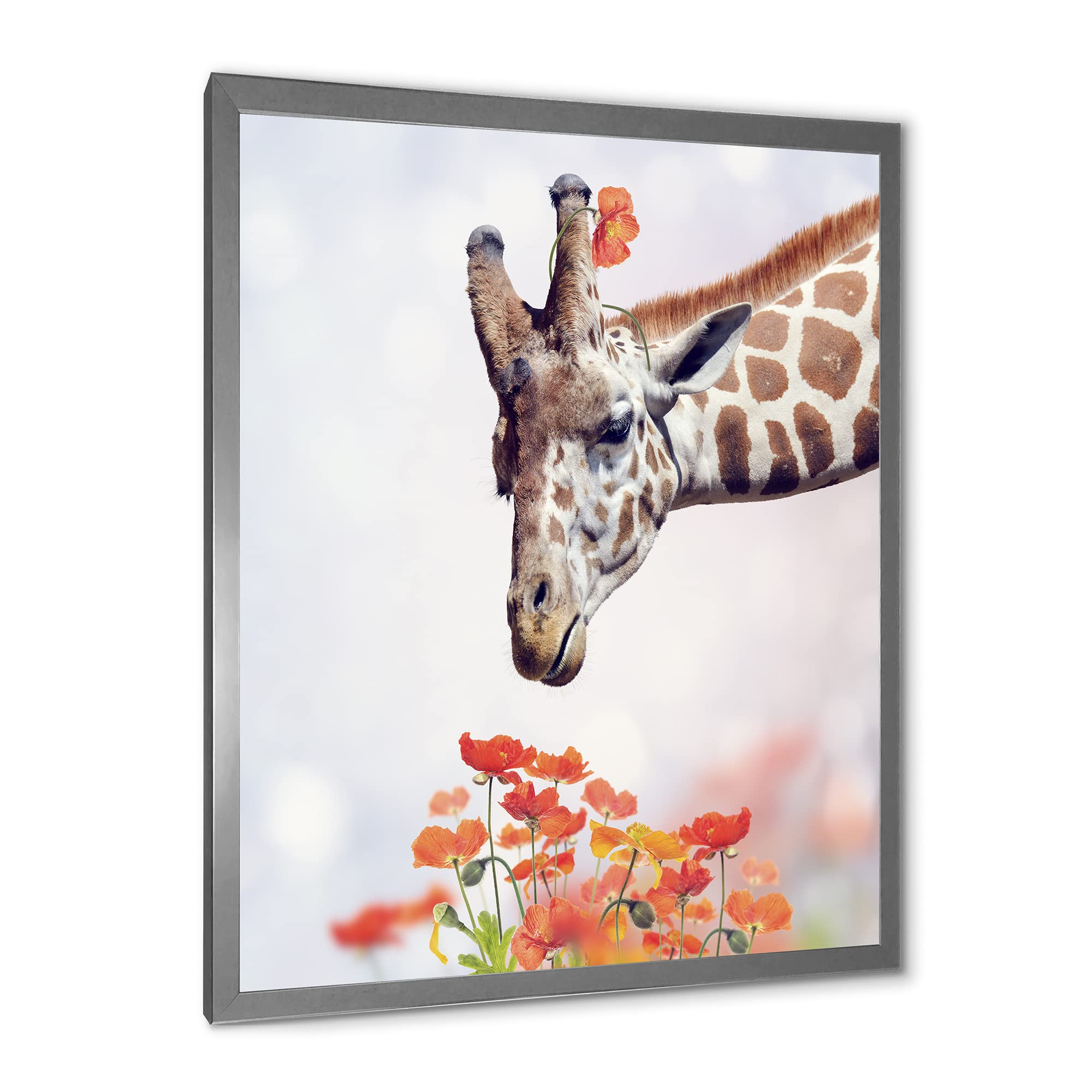 Giraffe Portrait II - Farmhouse Style Framed Wall Art Decor for Living Room, Bedroom & Office