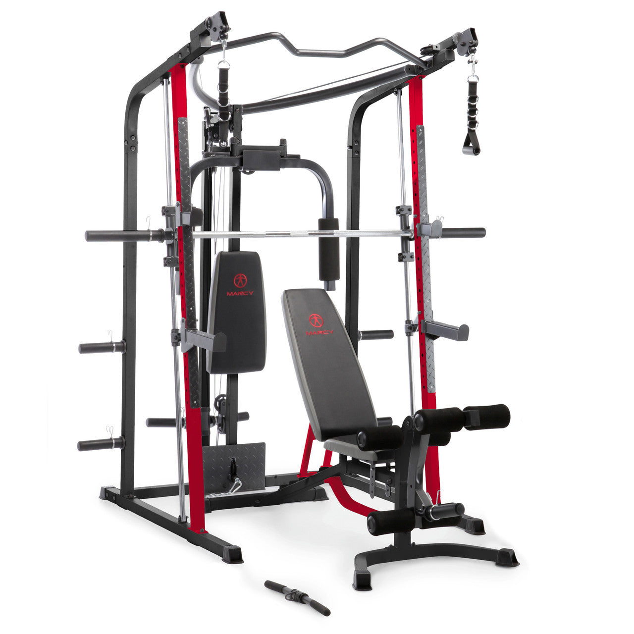 Marcy MD 7492 All-in-One Smith Machine Home Gym with Upper Pulley System - Perfect for Full-Body Workouts & Strength Training at Home