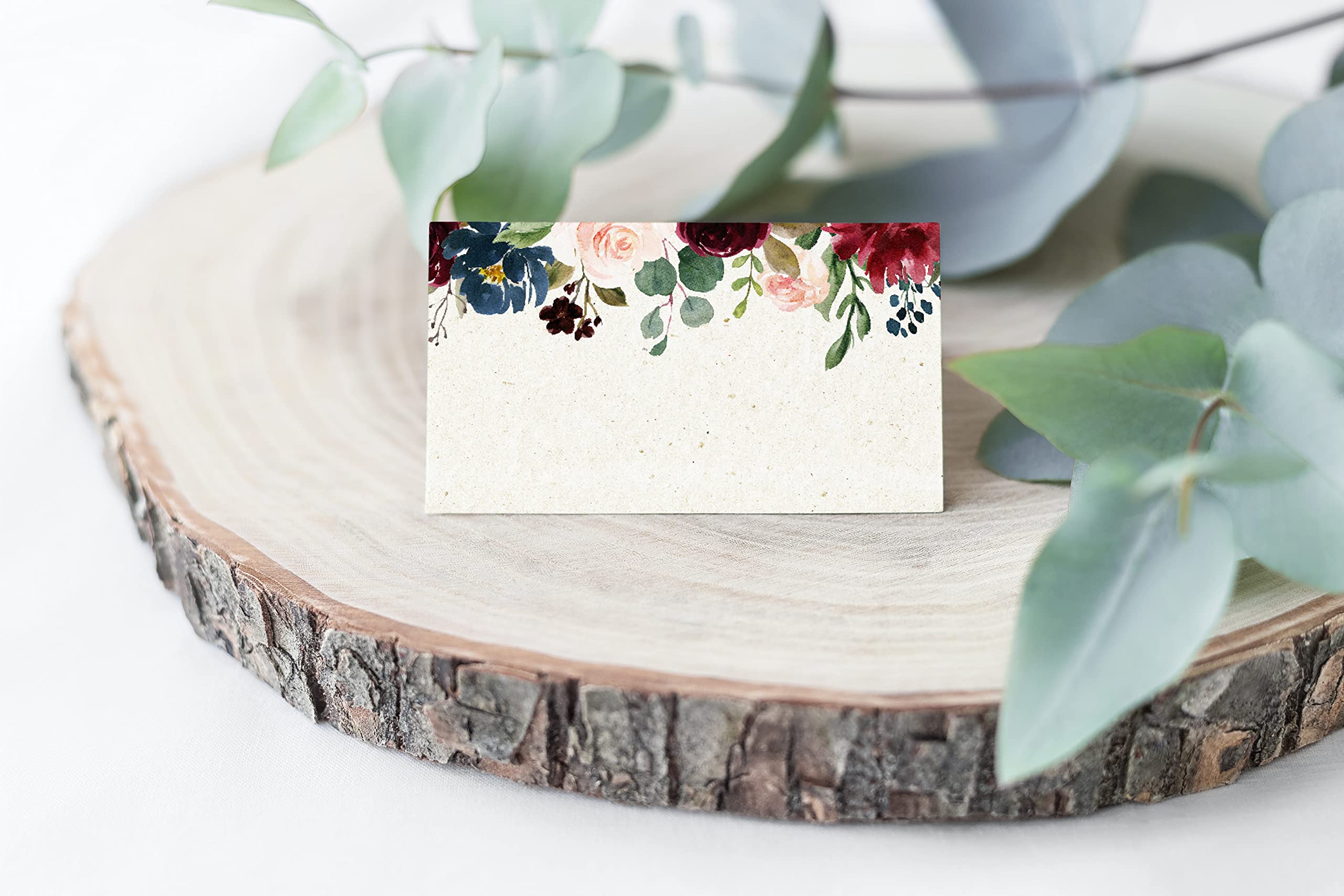 Elegant Rustic Burgundy Place Cards - Pack of 100, 2.5 x 3 Inches - Wedding Seating & Escort Cards - Pre-Scored for Easy Use - Perfect for Weddings, Dinner Parties & Special Events