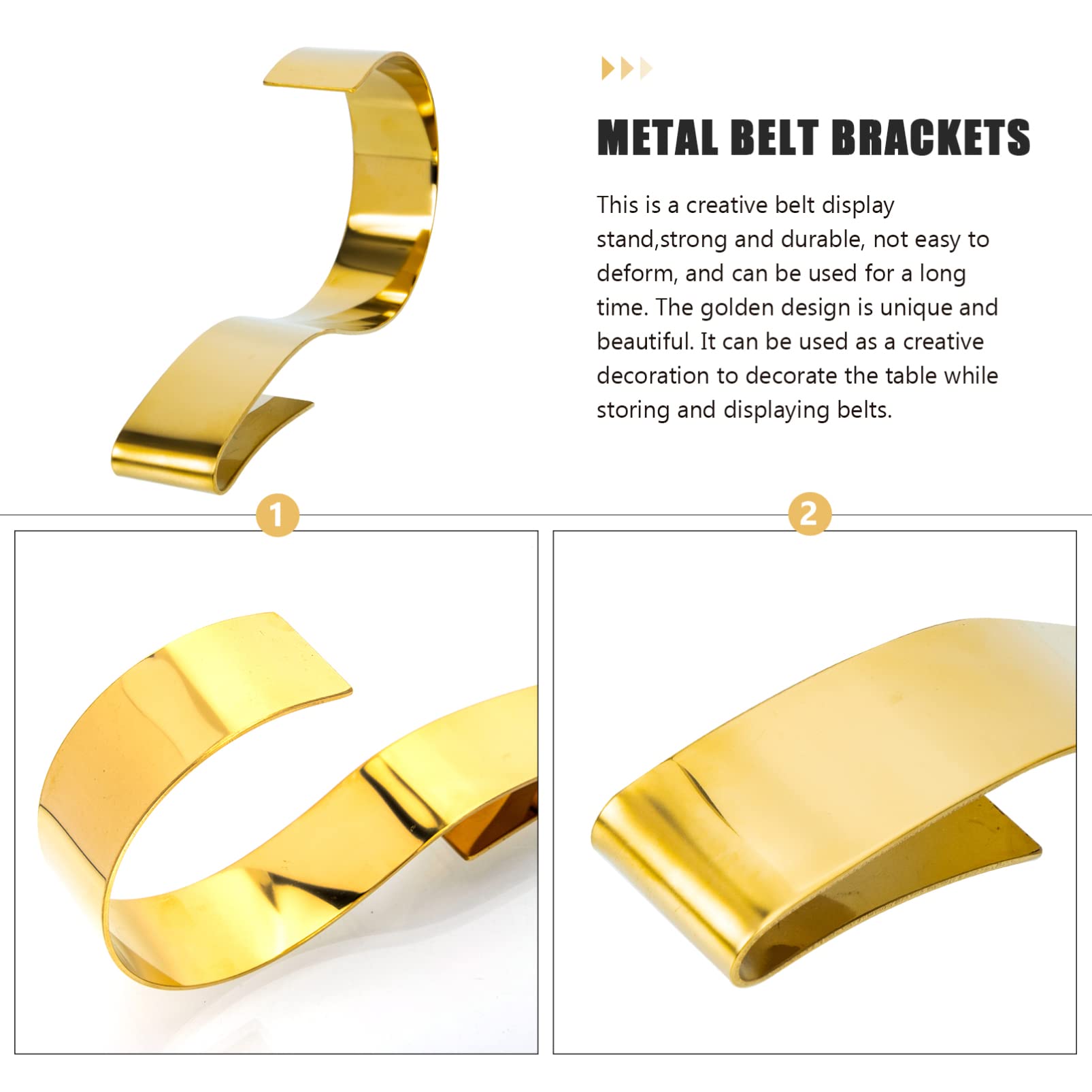Premium Stainless Steel Belt Display Stand - Heavy Duty Belt Organizer & Storage Rack for Closet, Retail Store | Space Saving Belt Holder for Home & Commercial Use | Golden Finish for Elegant Display