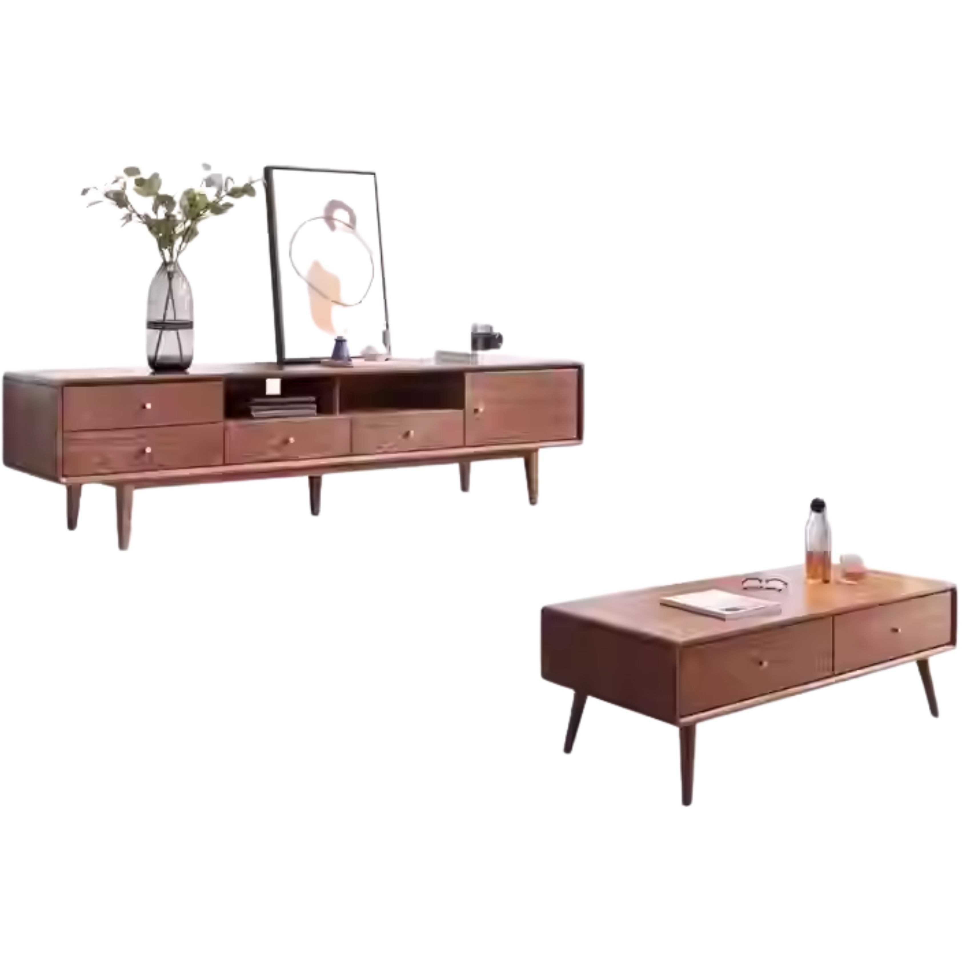 out of stock 70.8x15.7x17.7 inch / 180x40x45 cm / Walnut Color / TV Cabinet + coffee table combination set