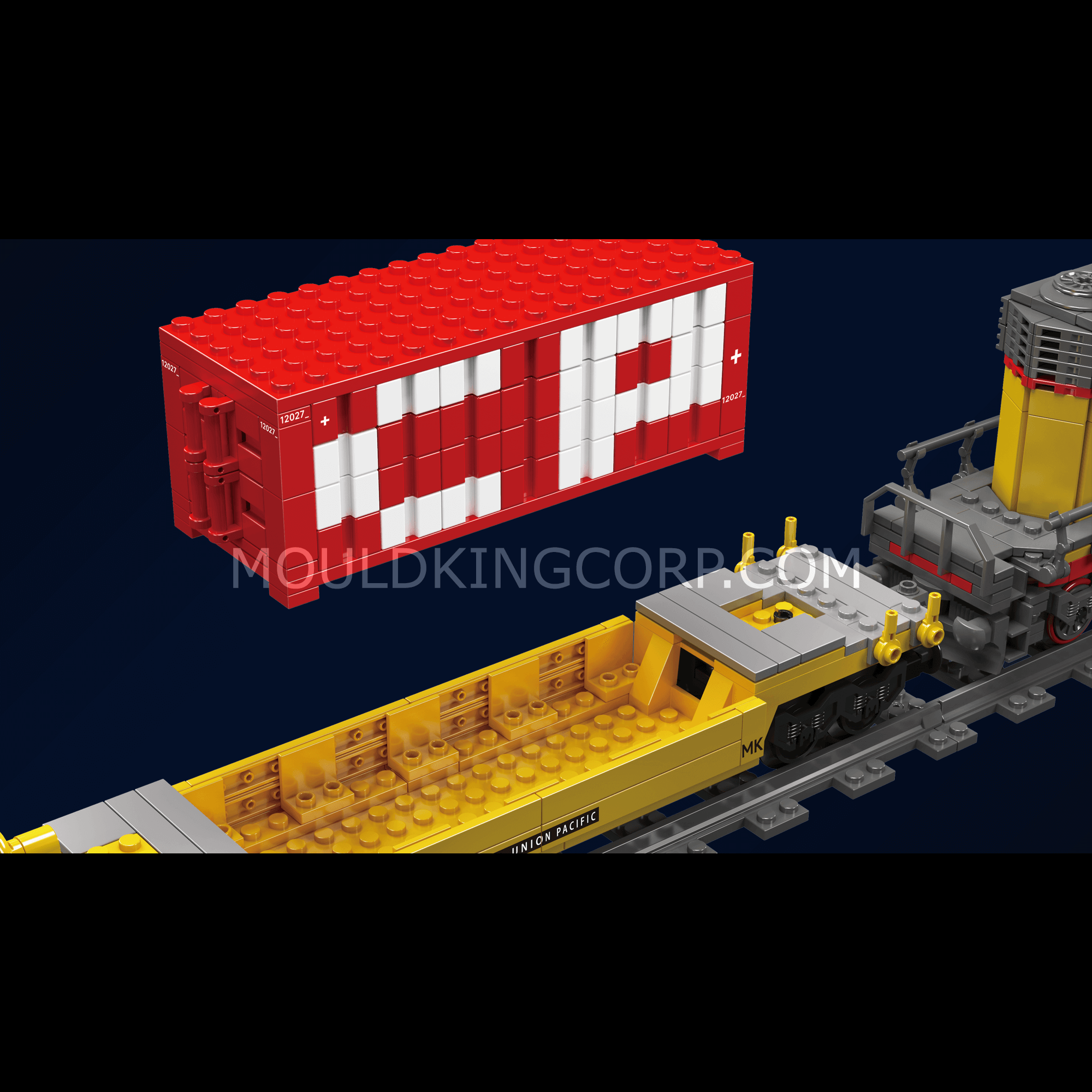 Mould King 12027 SD40-2 Diesel Locomotive Building Kit | 1,257 Piece Model Train Set for Adults & Teens | Collectible Display or DIY Railroad Project
