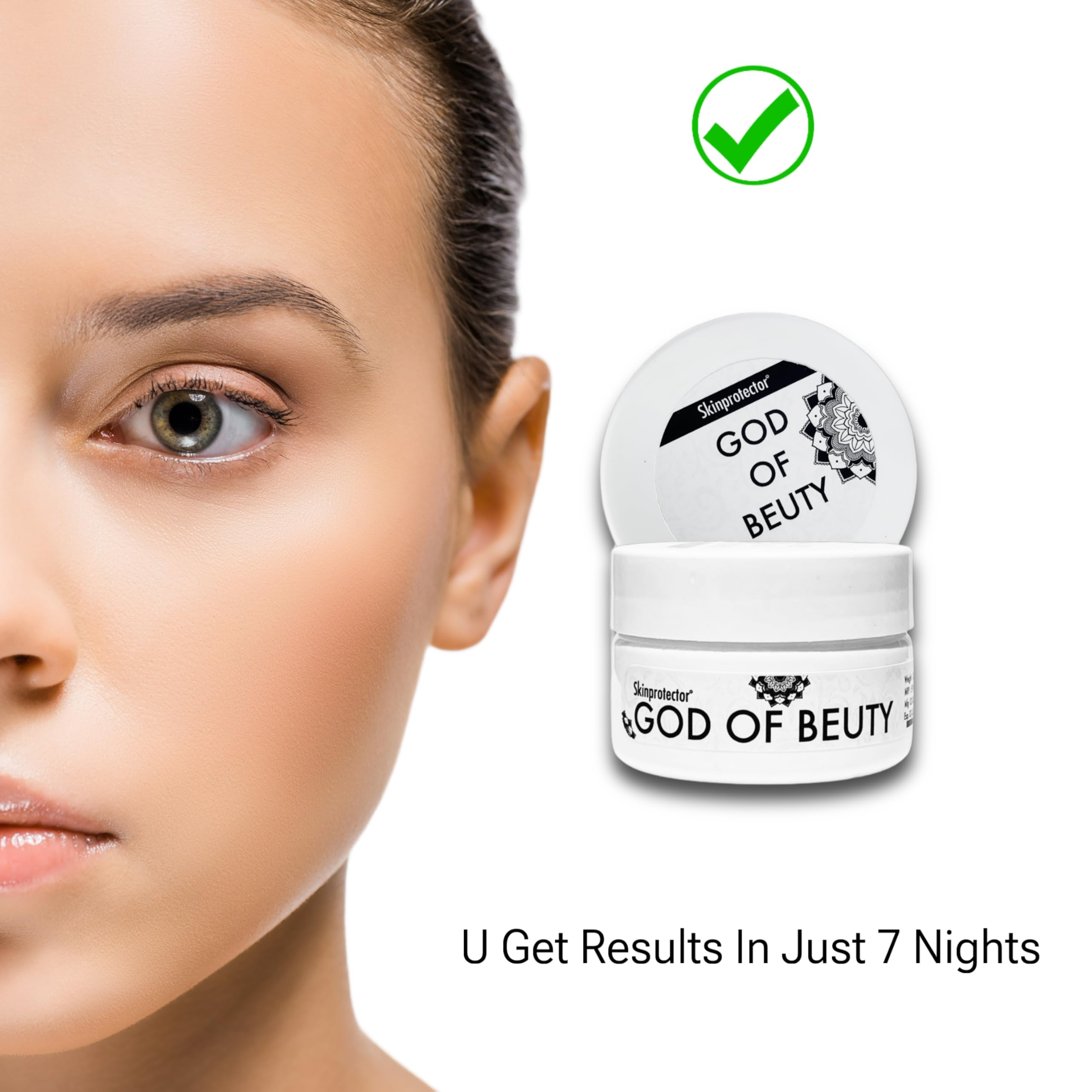 Skinprotector God of Beauty Fairness Night Cream - Natural Whitening Face Cream for Dark Spots, Acne & Under Eye Circles + Dark Knuckle Brightening | Nighttime Skin Repair & Glow