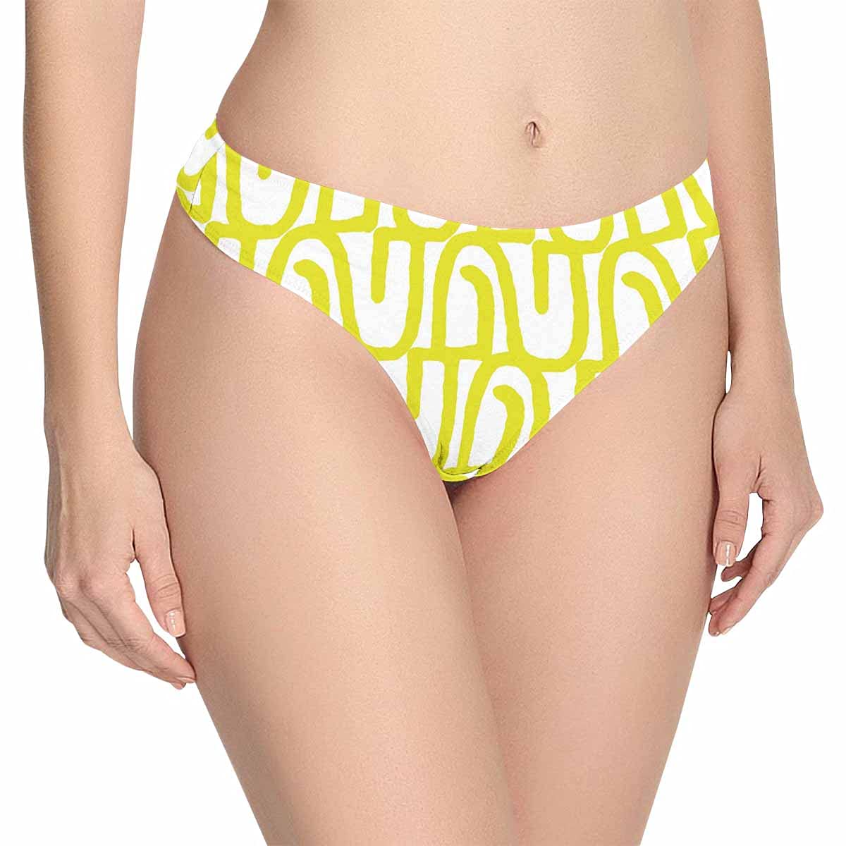 InterestPrint Women's Low-Rise Stretch Thong Underwear - Soft Cotton Comfort, Abstract Watercolor Design - Perfect for Daily Wear, Yoga & Intimate Moments