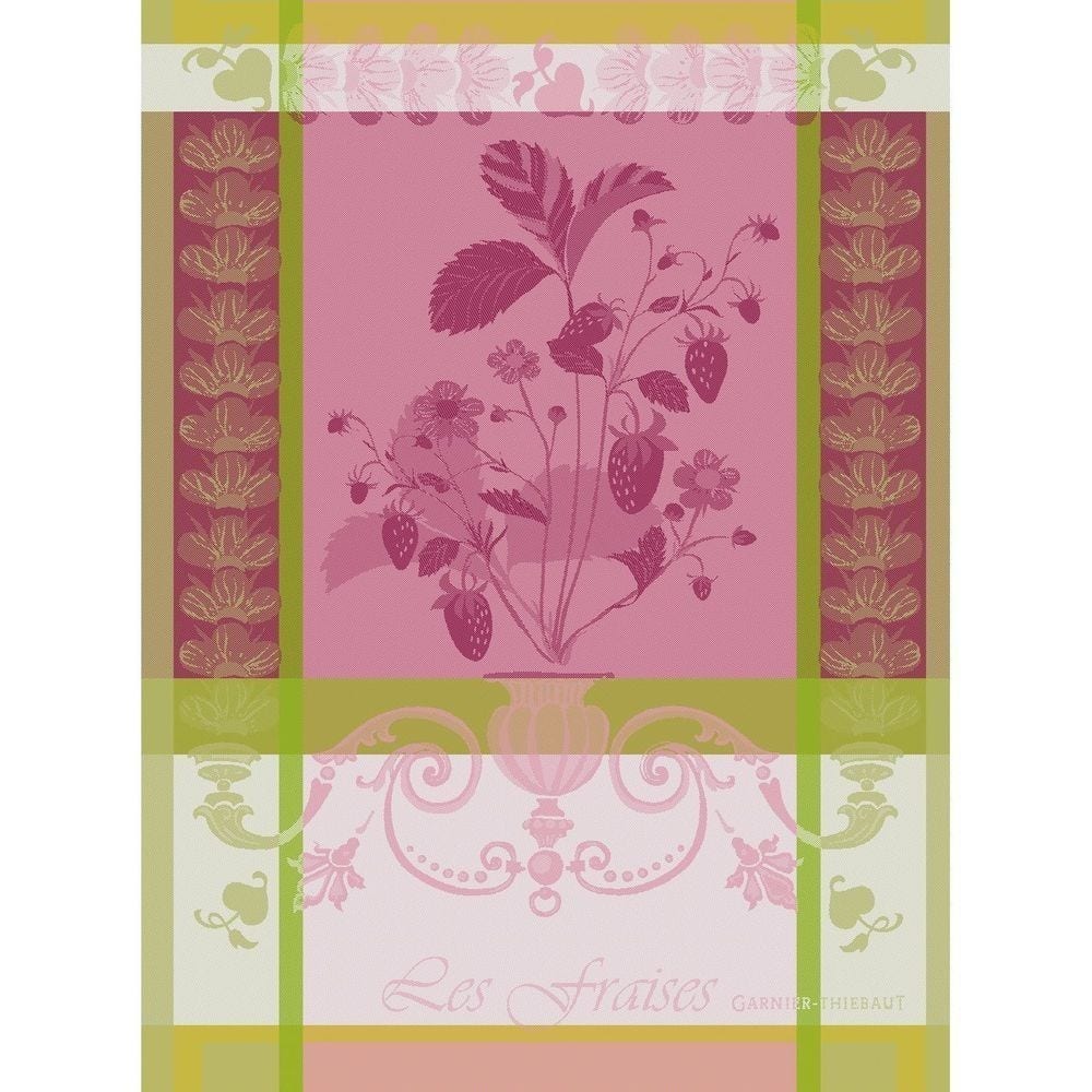 Premium Fraisier Rose Tea Towel - Soft Absorbent Kitchen Towel for Dishes, Hands & Countertops - Elegant Floral Design for Tea Parties, Baking & Home Decor